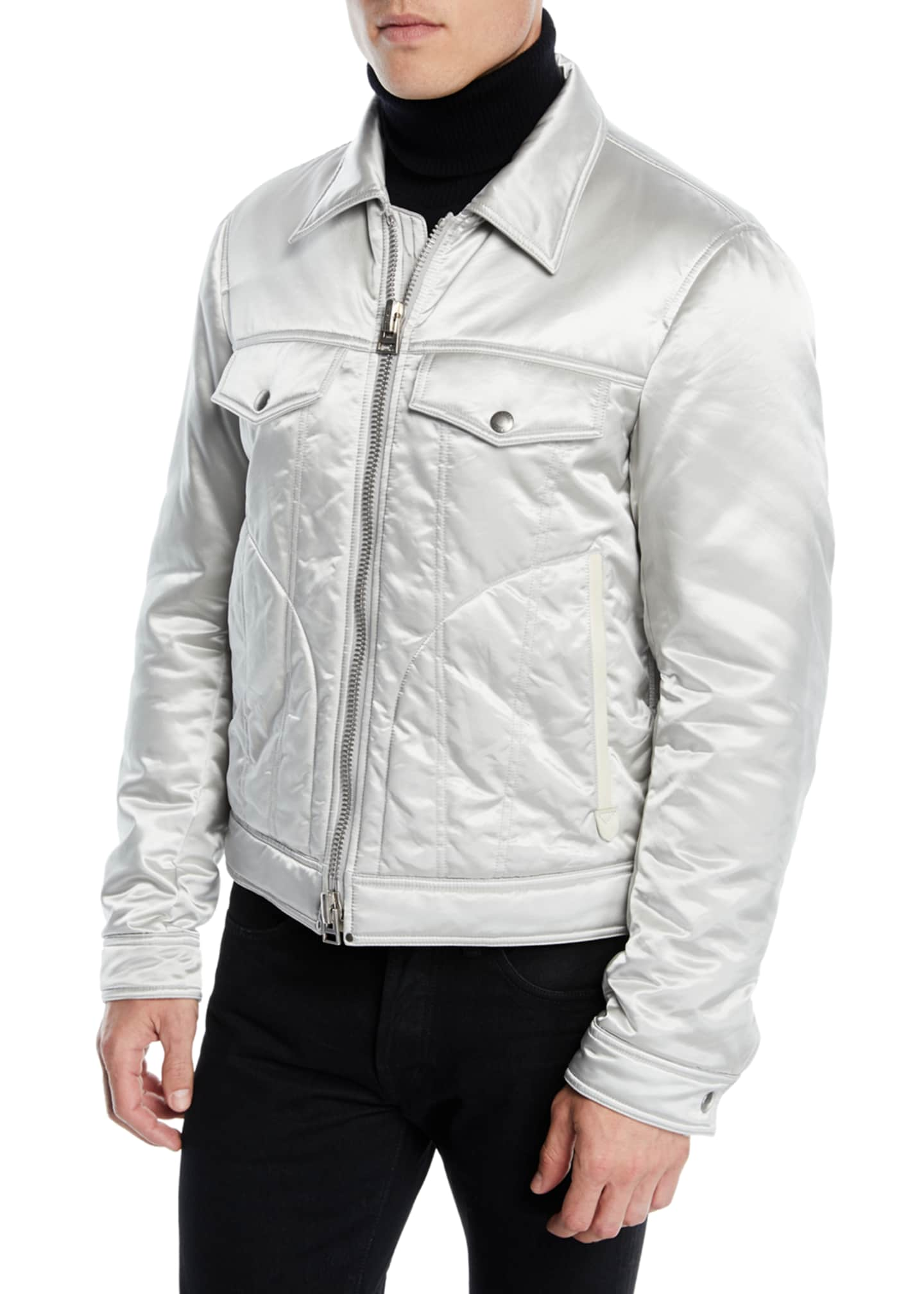 Tom Ford Off-White Western Blouson Leather Jacket