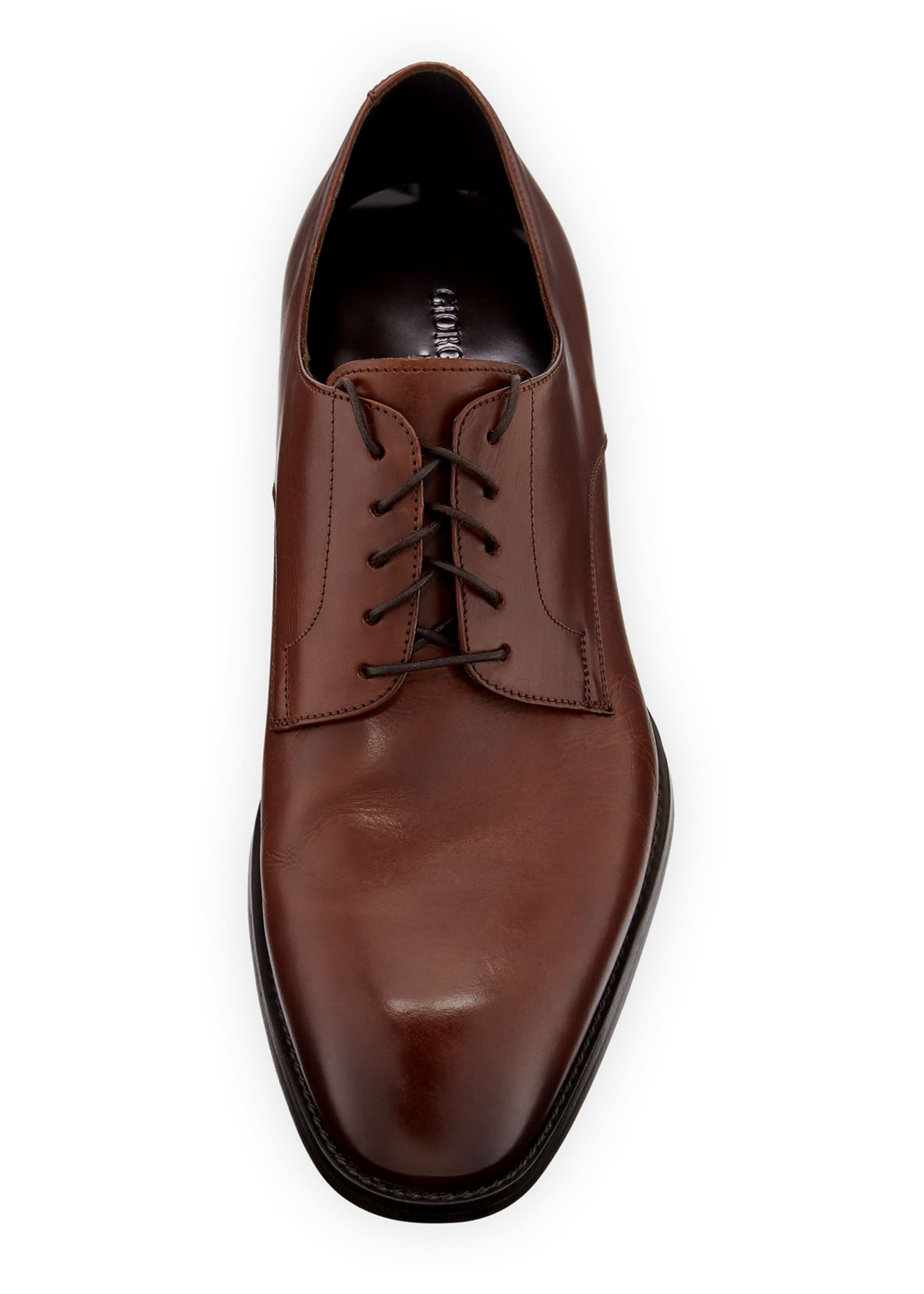 Giorgio Armani Men's Leather Derby Shoes - Bergdorf Goodman