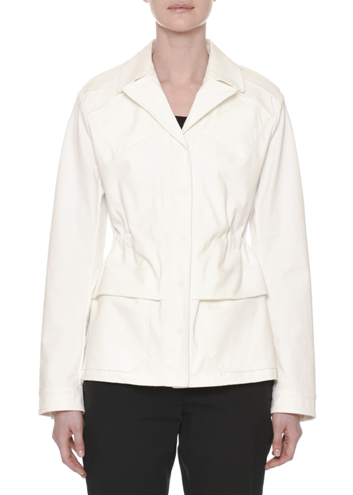 Tomas Maier Notched-Collar Button-Down Peplum Jacket Image 1 of 3