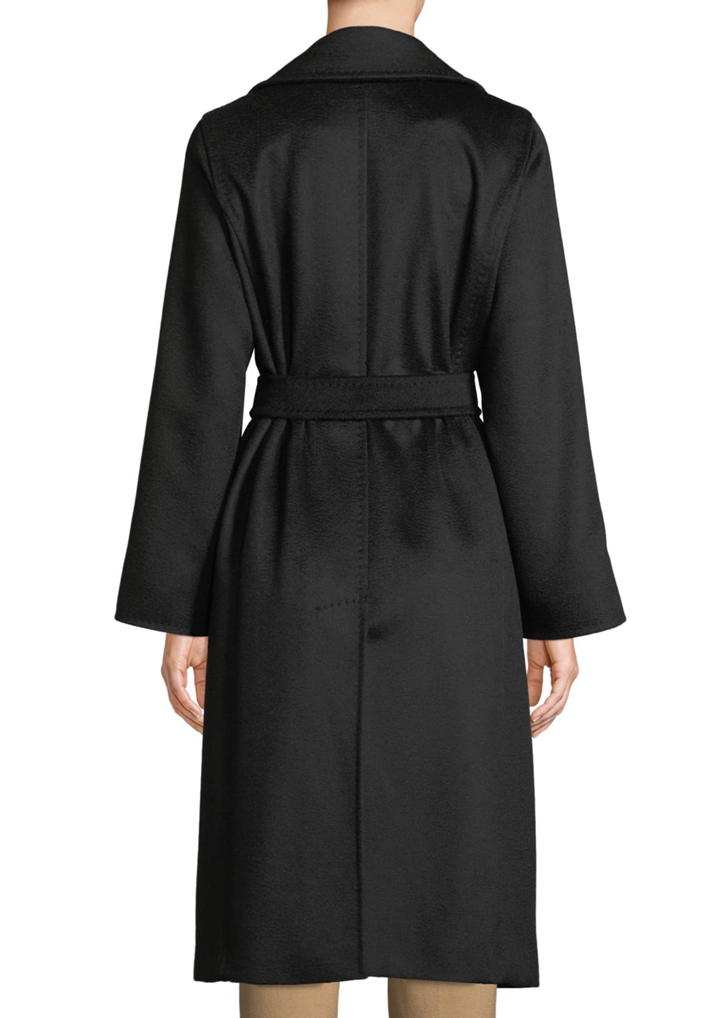 Maxmara Manuel Belted Camel Hair Coat, Black - Bergdorf Goodman