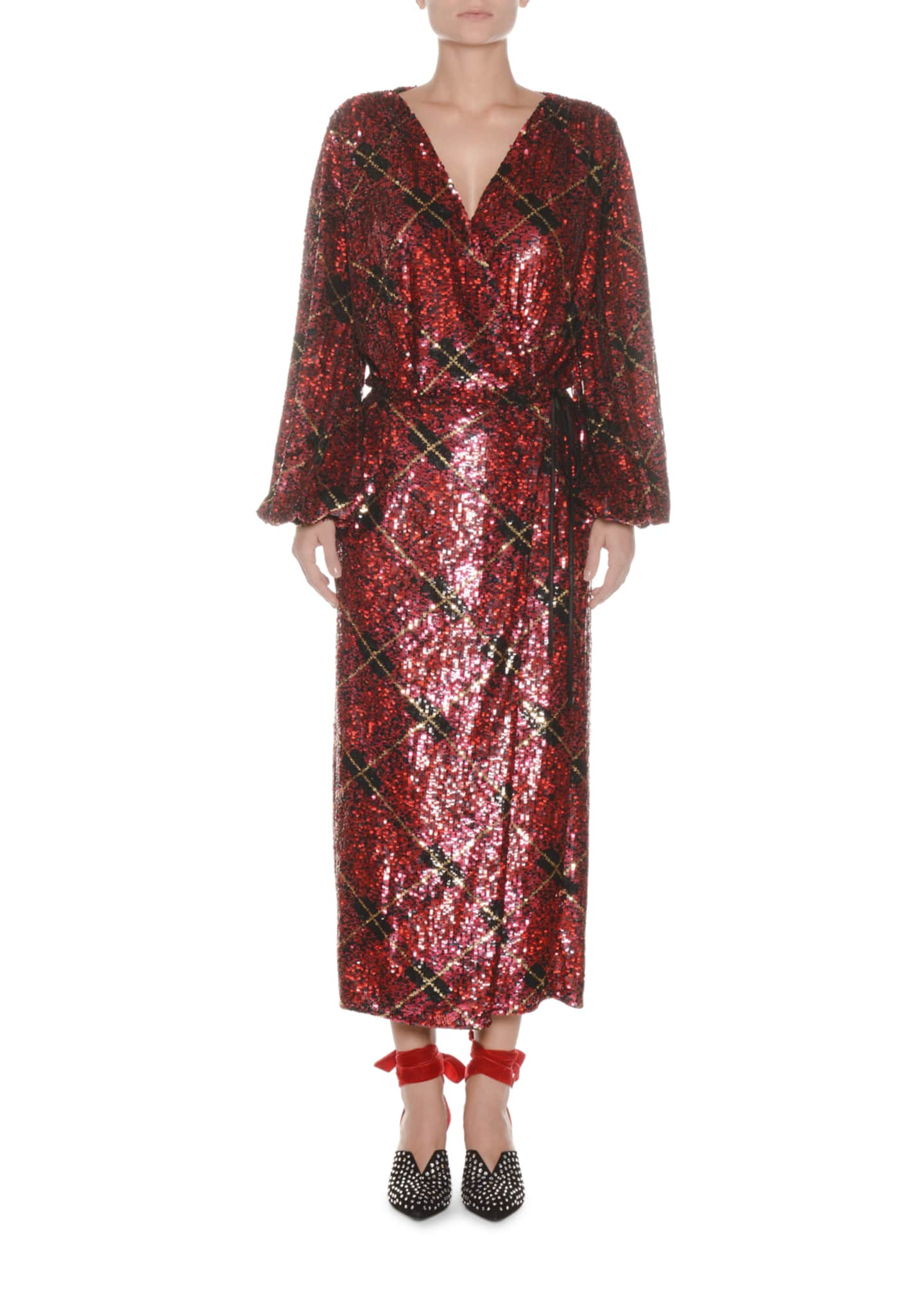 plaid sequin dress