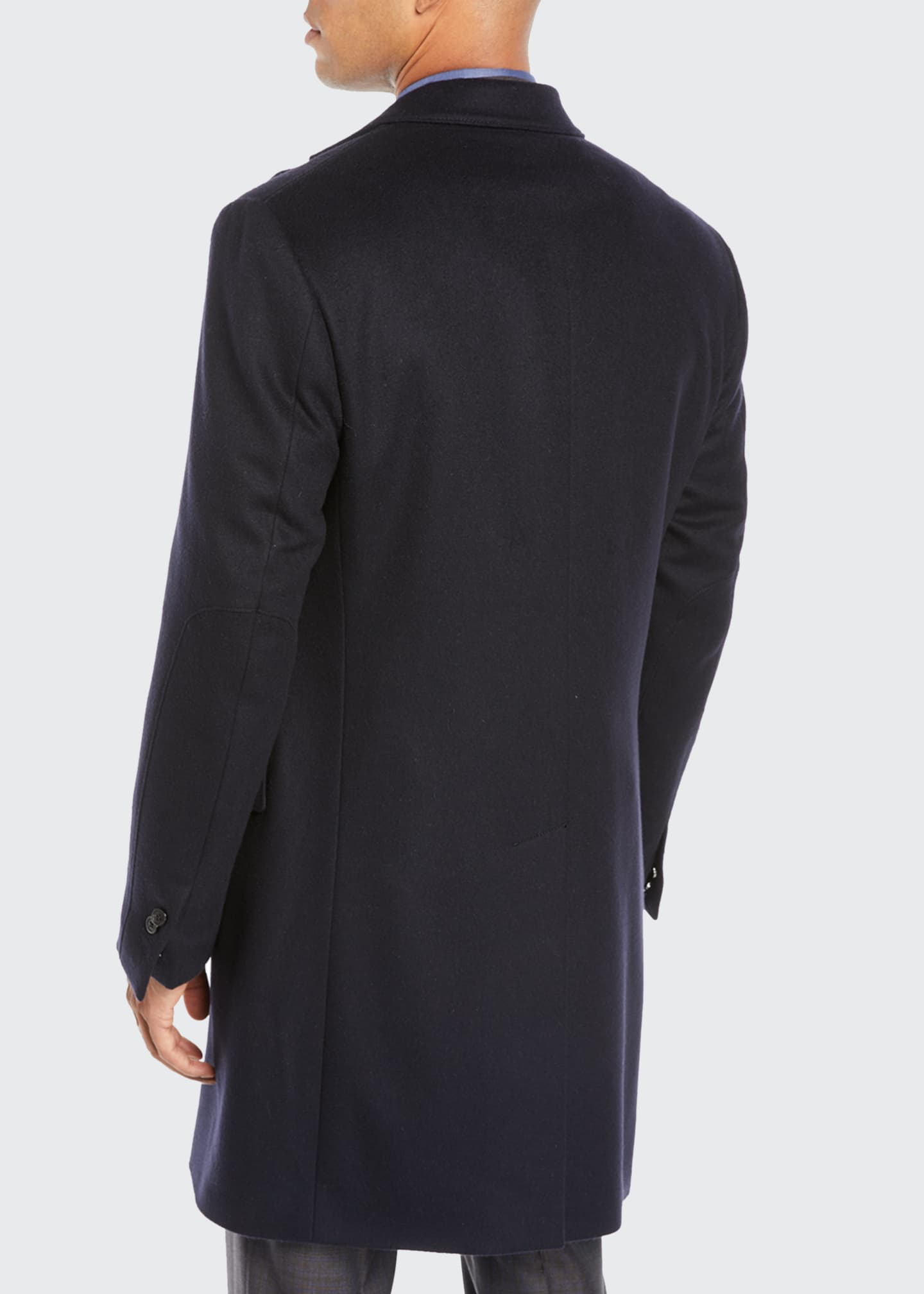 Corneliani Men's ID Wool Top Coat, Navy Bergdorf Goodman