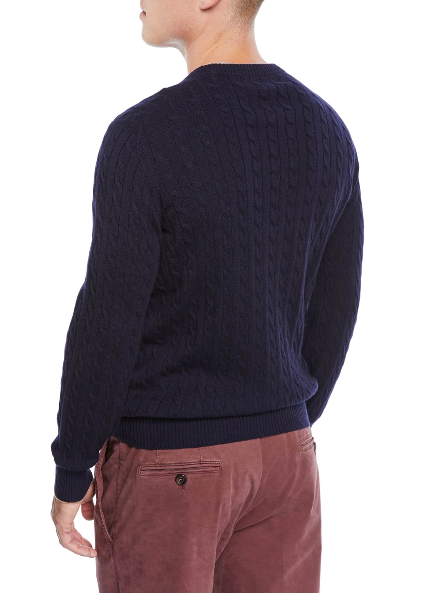 Brunello Cucinelli Men's Cashmere Cable-Knit Crewneck Sweater ...