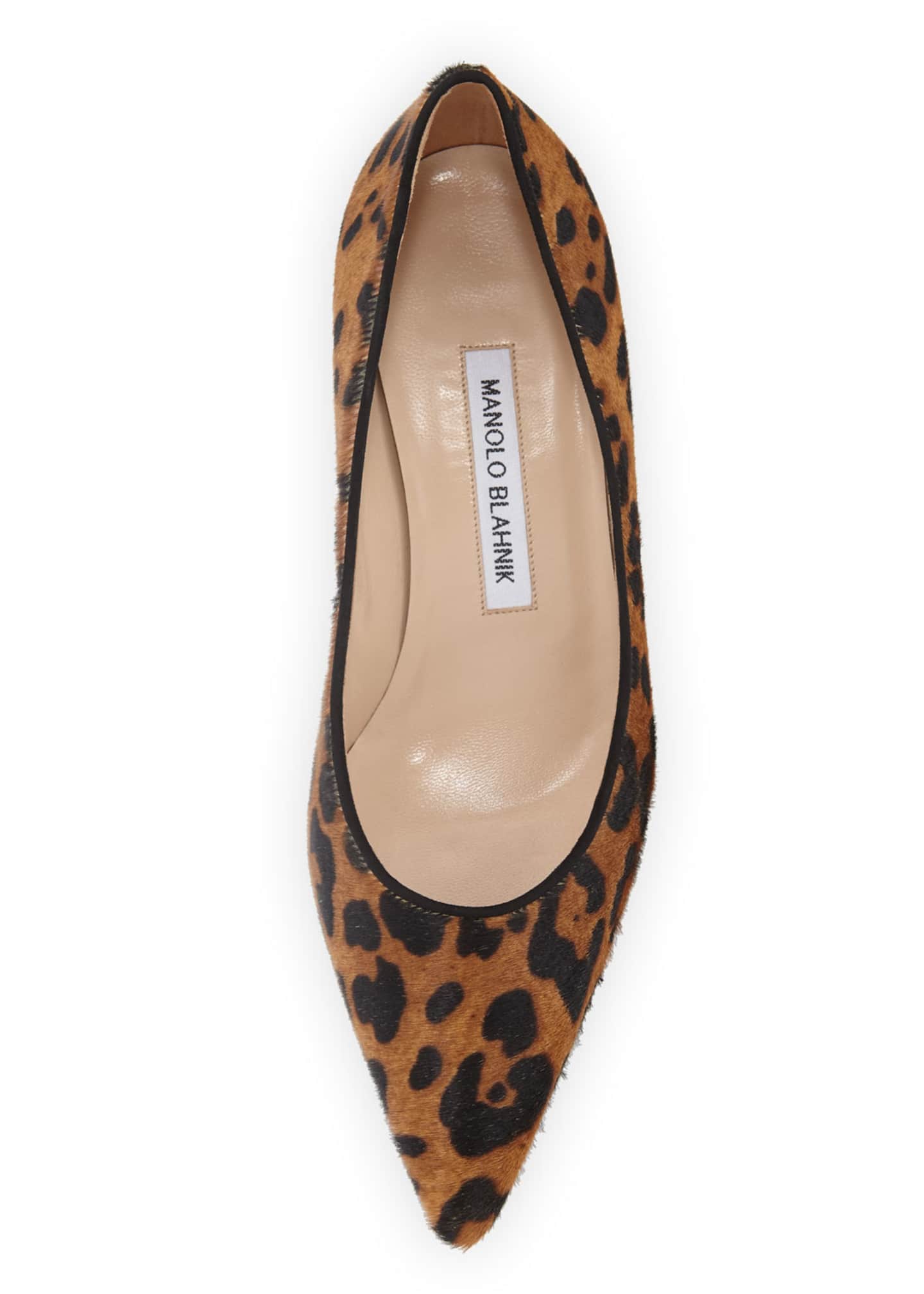 Manolo Blahnik Srila Leopard-Print Fur Low-Heel Pumps - Bergdorf Goodman