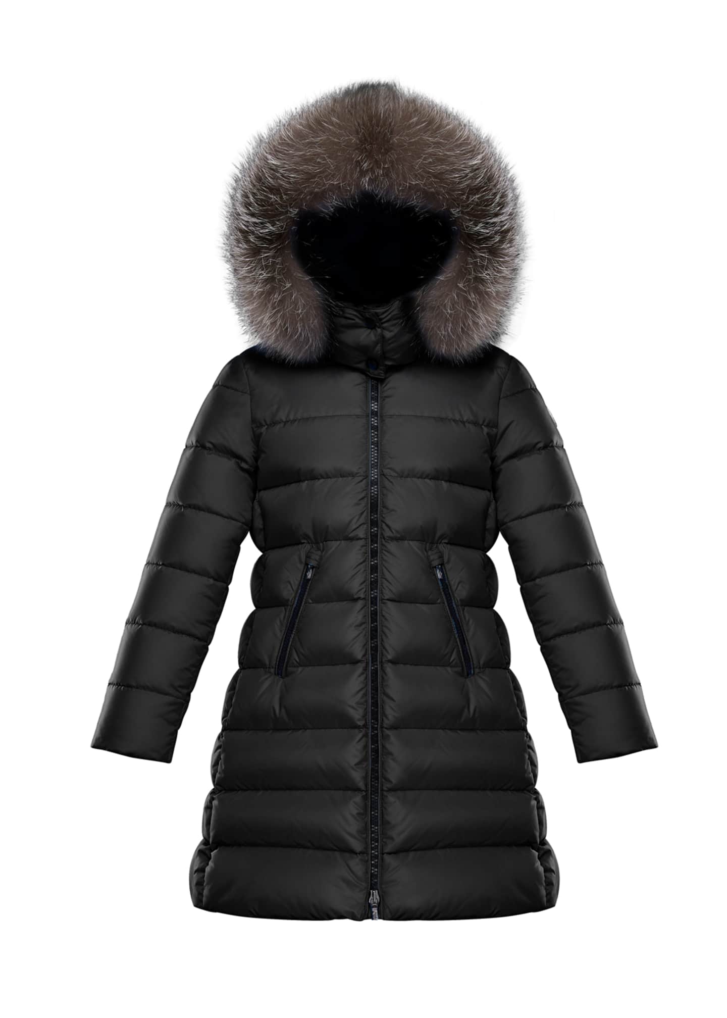 Moncler Moka Quilted Puffer Coat w/ Hood, Size 8-14