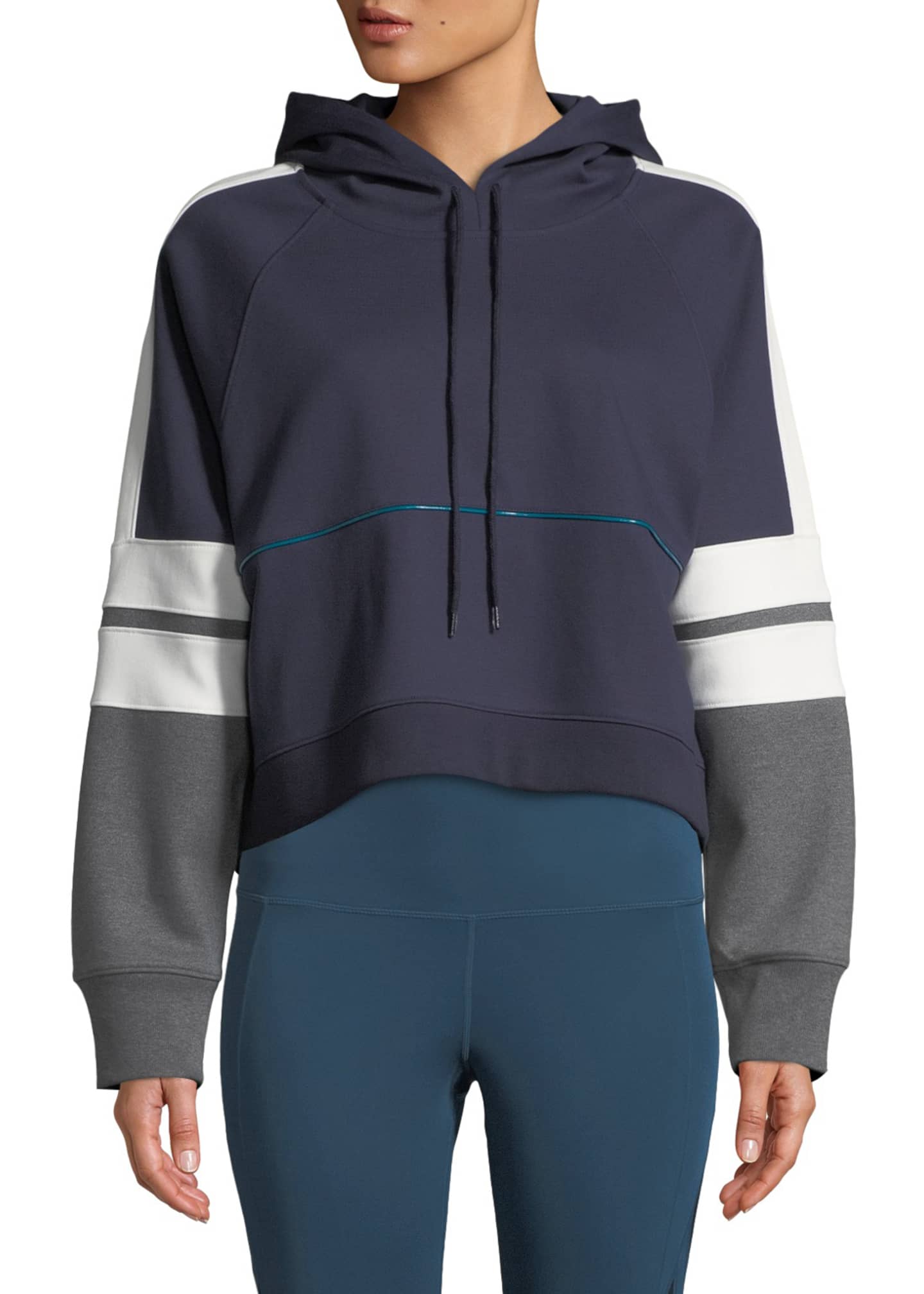 Nylora Carson Boxy Colorblock Cropped Hoodie Bergdorf Goodman
