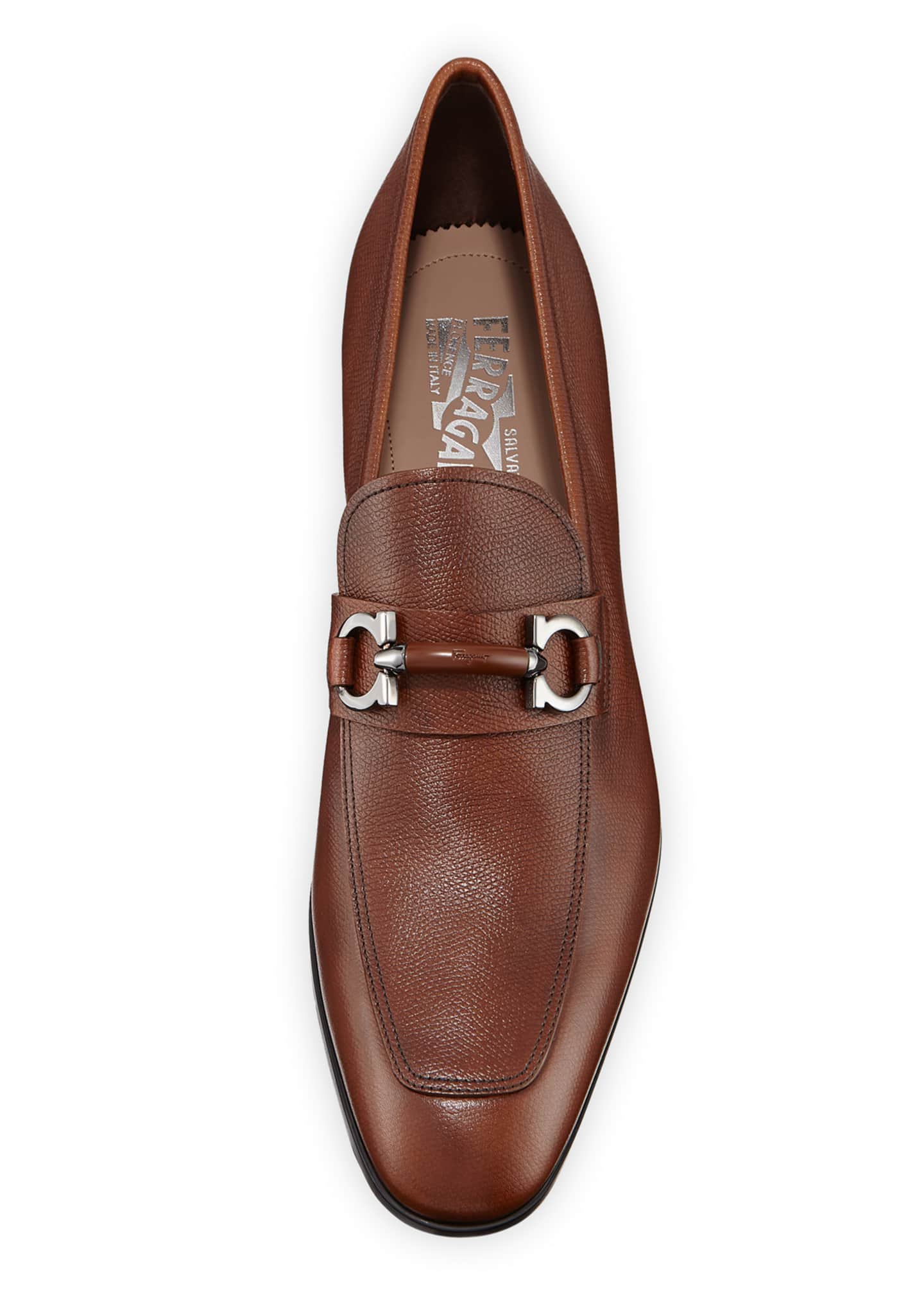 Salvatore Ferragamo Men's Benford Textured Leather Slip-On Bit Loafers ...