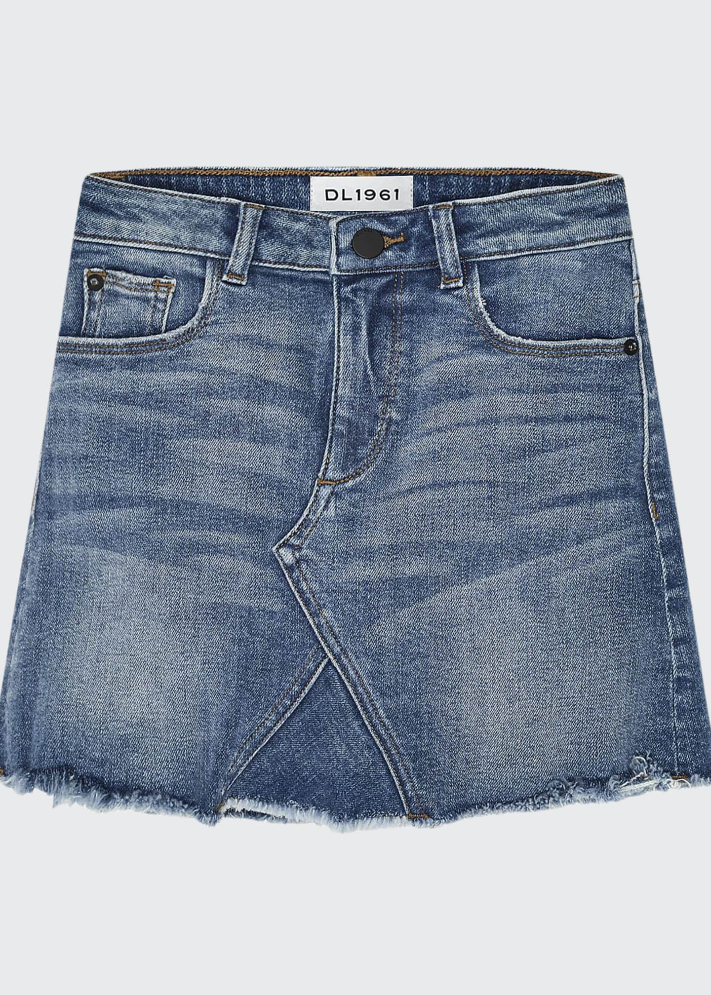 Dl1961 Premium Denim Girls Jenny Raw Edge Denim Mini Skirt Size 7 16