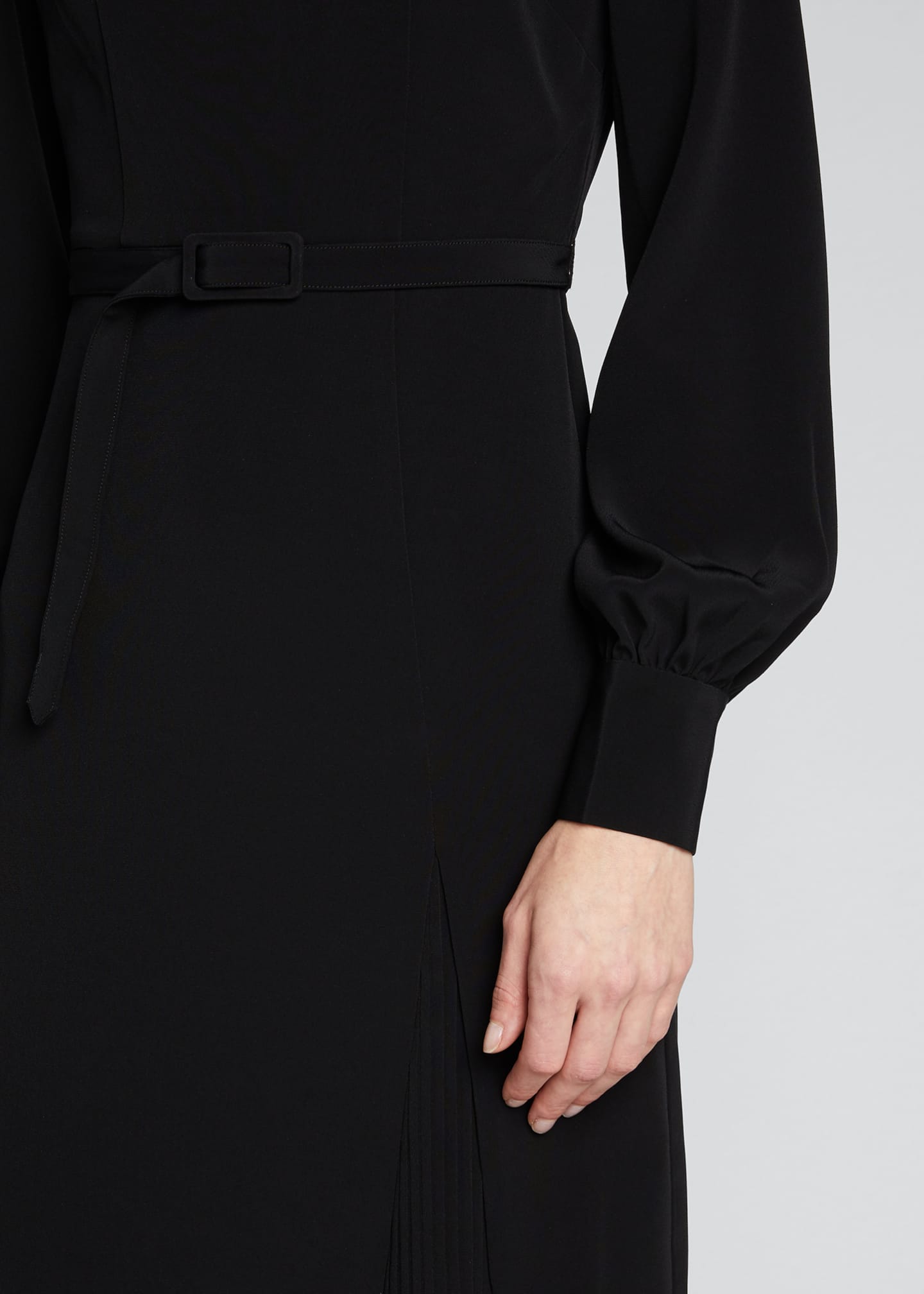 Co Tifa Stretch Crepe Long-Sleeve Belted Dress - Bergdorf Goodman