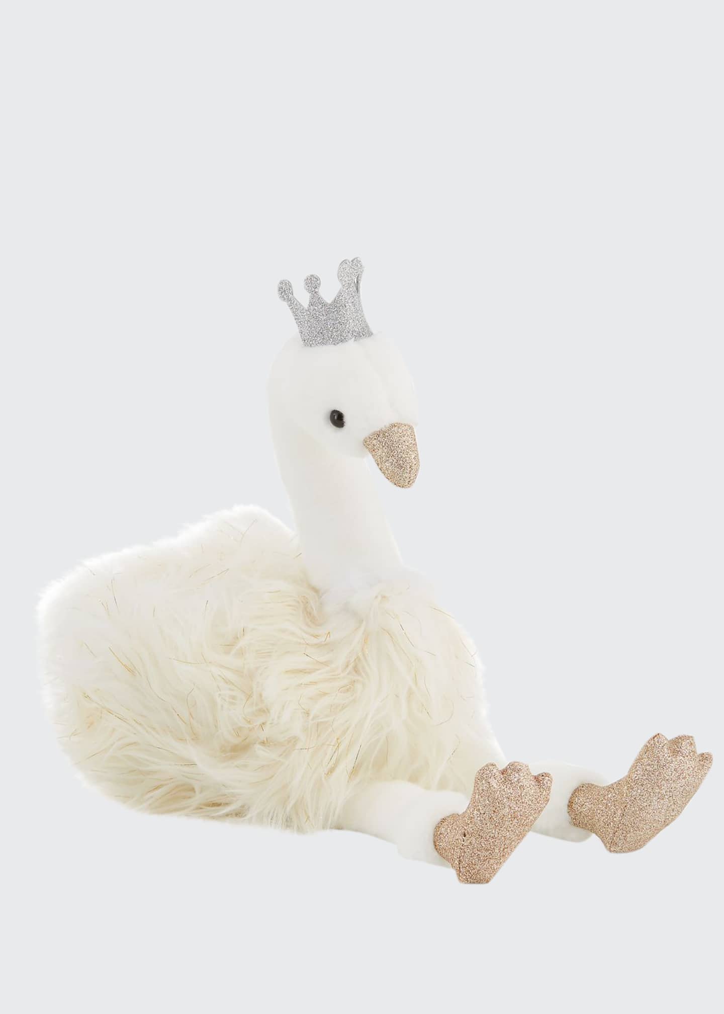 stuffed swan with crown