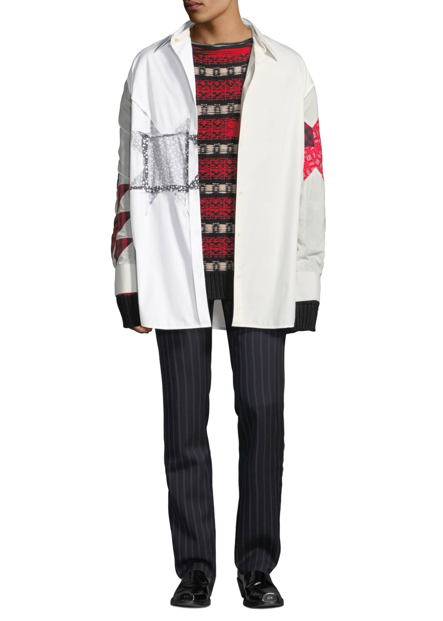 CALVIN KLEIN 205W39NYC Colorblock Button-Down Long-Sleeve Cotton Western  Shirt - Bergdorf Goodman