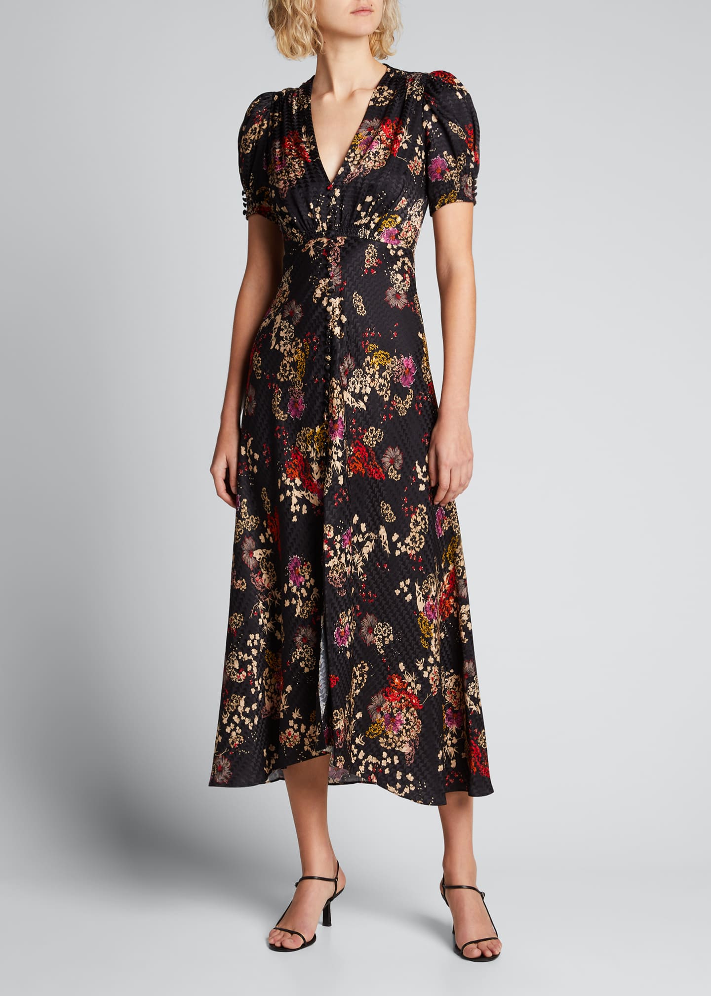 Saloni Lea Printed Long Dress - Bergdorf Goodman