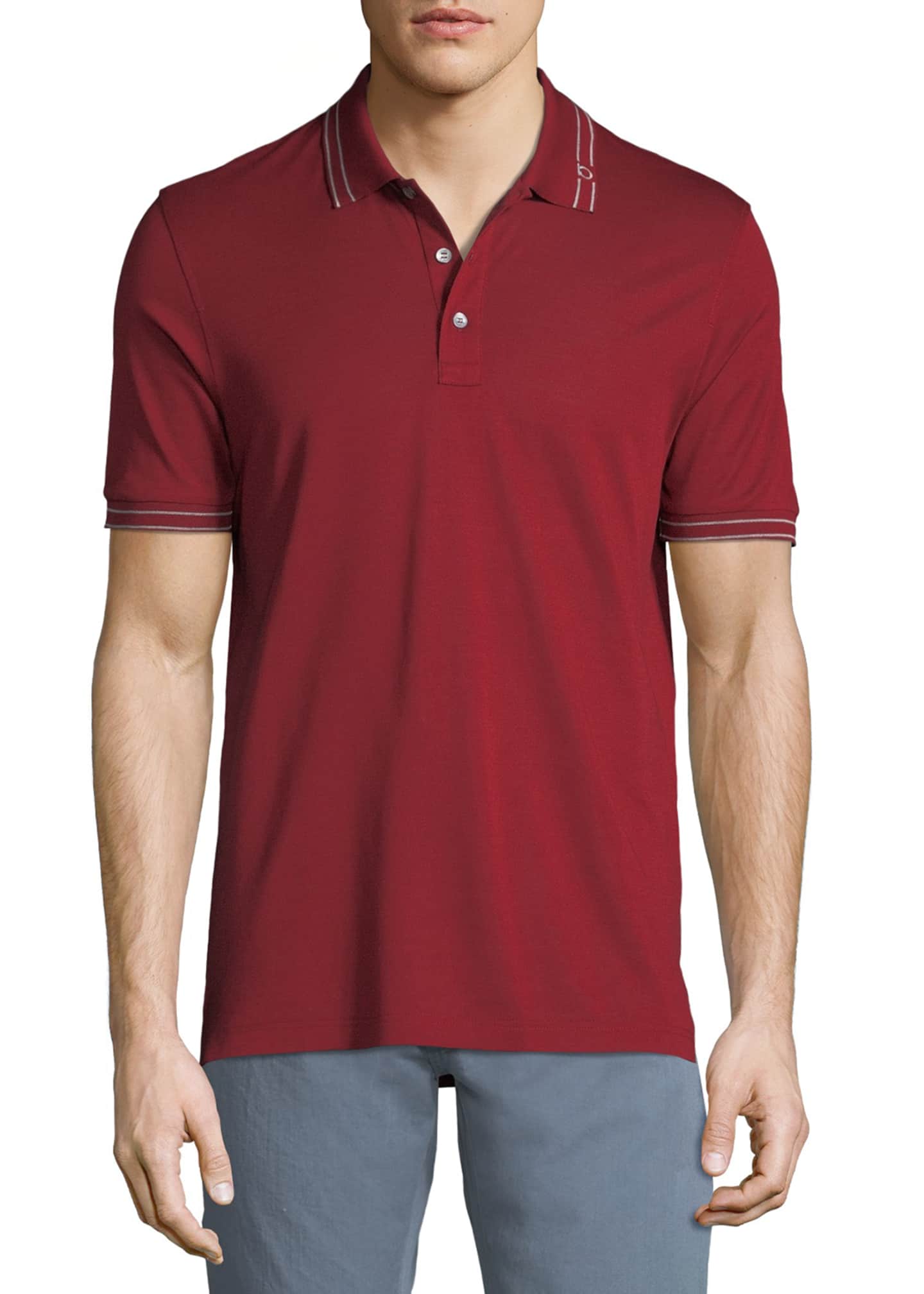 Salvatore Ferragamo Men S Tipped Cotton Polo Shirt Bergdorf Goodman