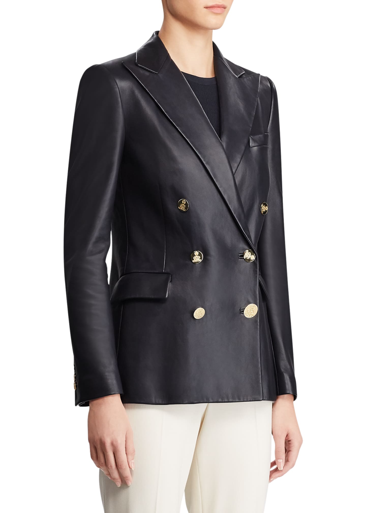 ralph lauren leather blazer