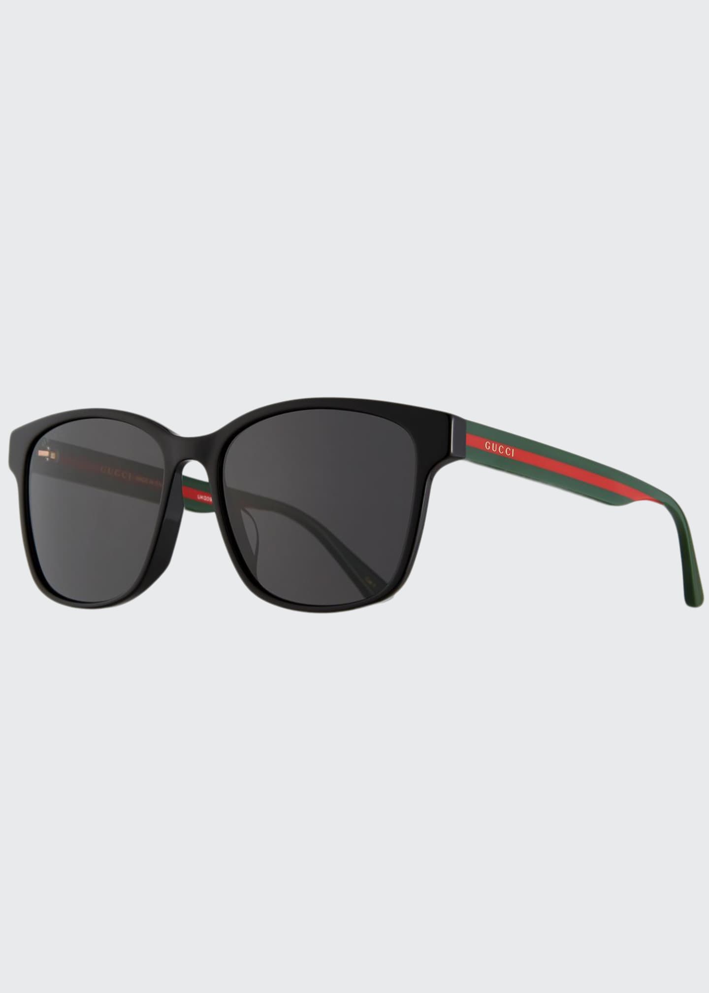gucci square acetate sunglasses with signature web