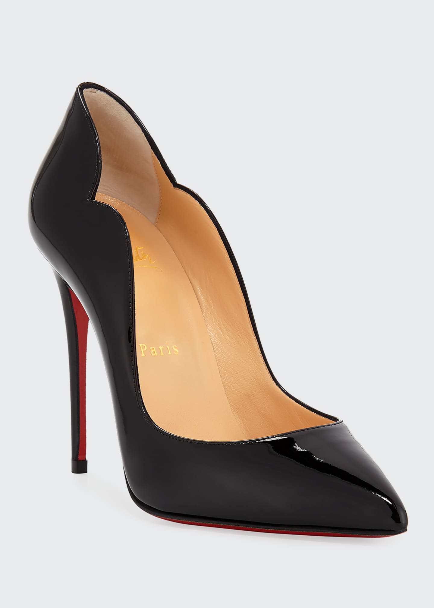 christian louboutin hot chick 100 patent red sole pumps