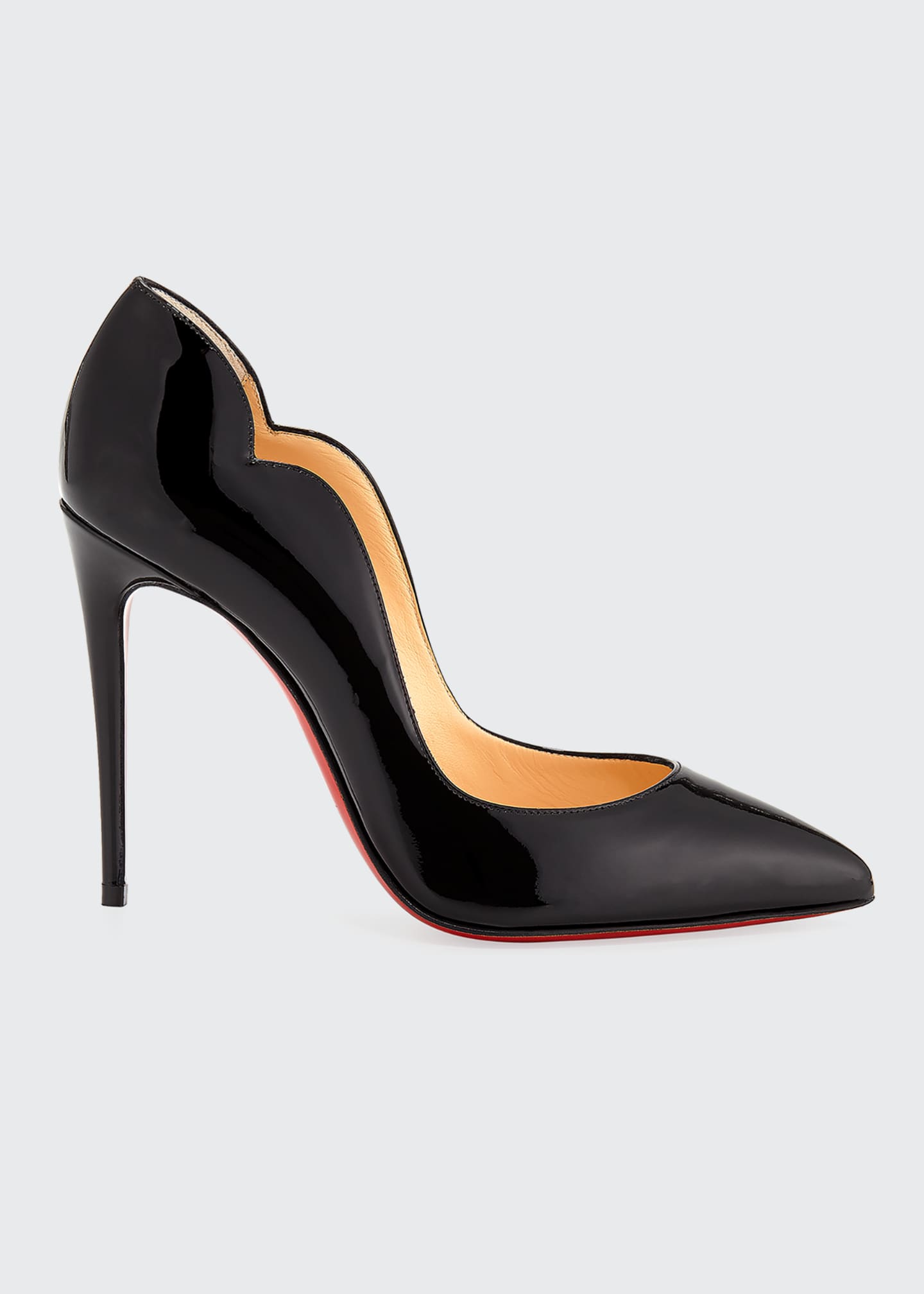 christian louboutin hot chick 100 patent red sole pumps