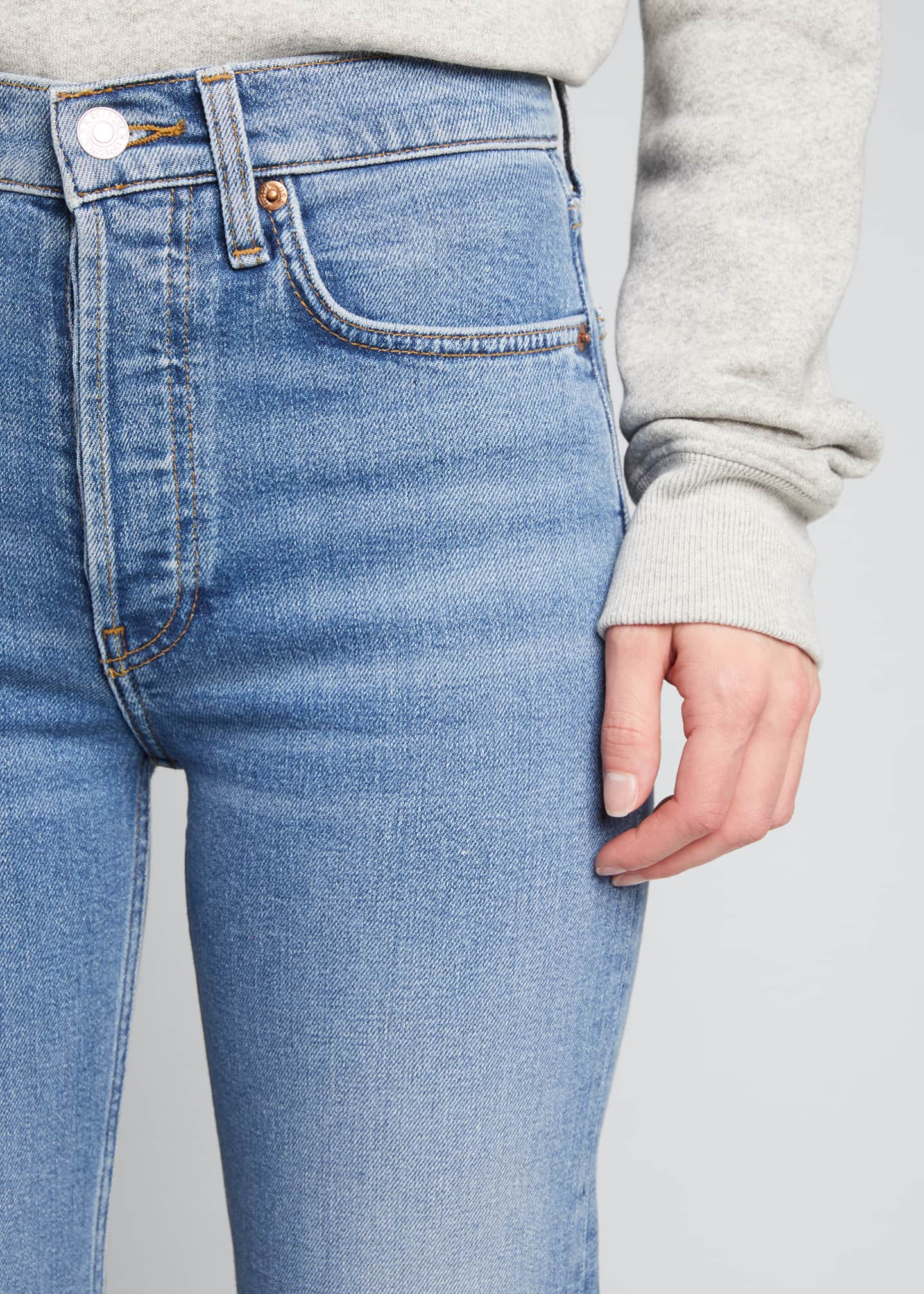 RE/DONE HighRise Stovepipe Jeans with RawEdge Hem Bergdorf Goodman