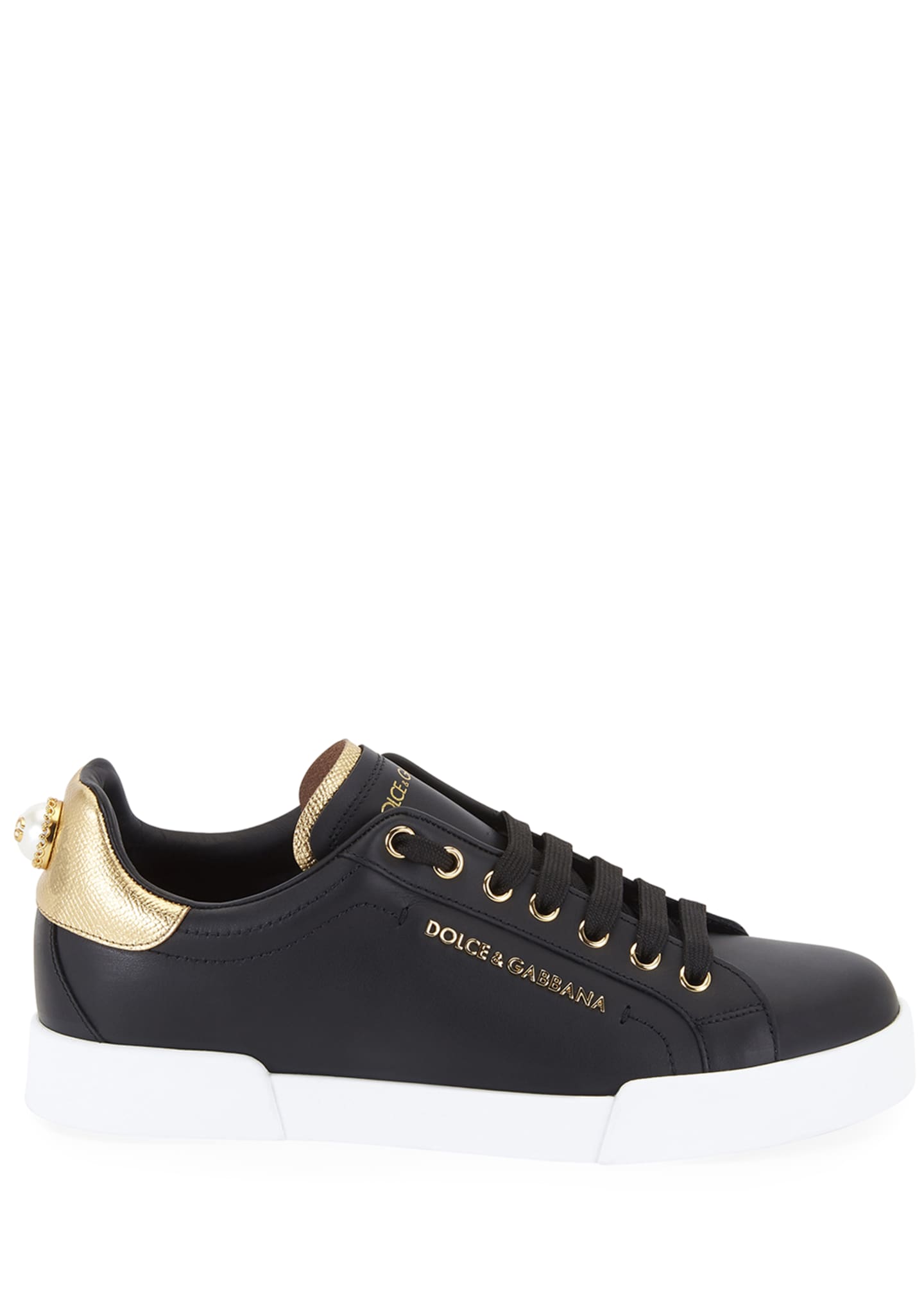 Dolce & Gabbana Portofino Leather Sneakers - Bergdorf Goodman