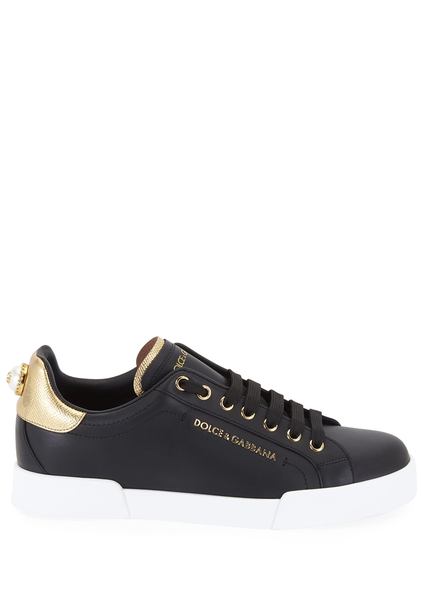 dolce & gabbana portofino leather sneakers