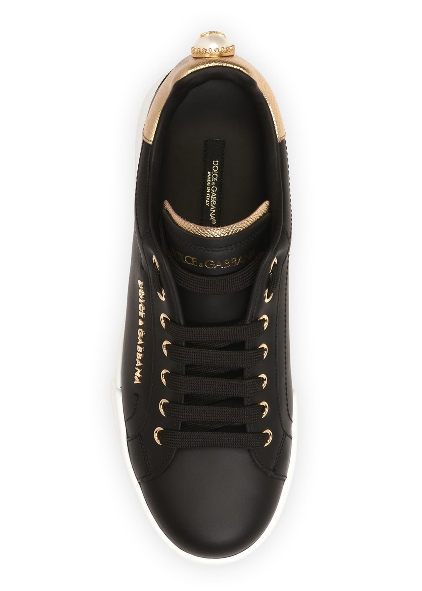 dolce & gabbana portofino leather sneakers