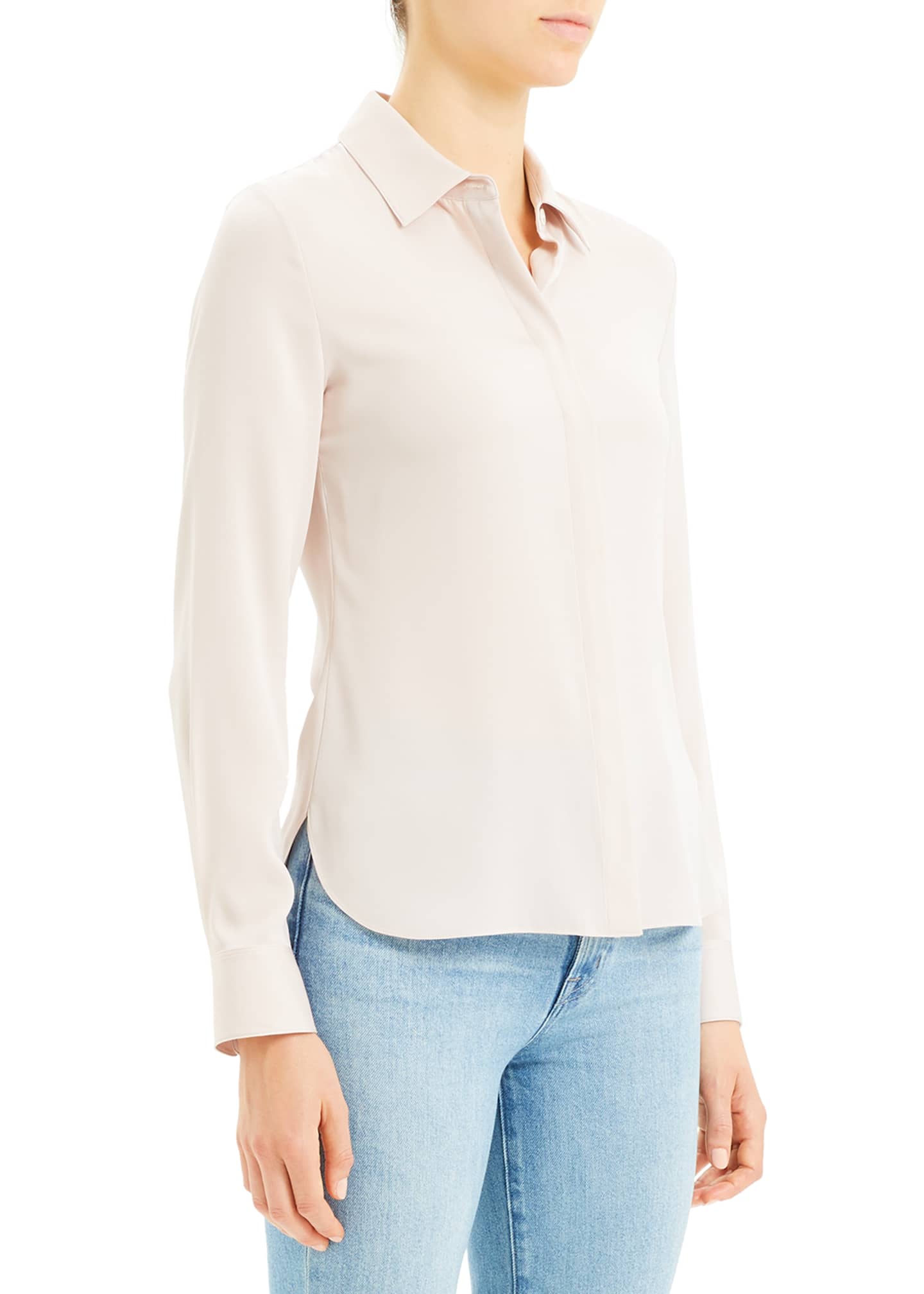 Theory Stretch Silk Classic Fitted Shirt Bergdorf Goodman