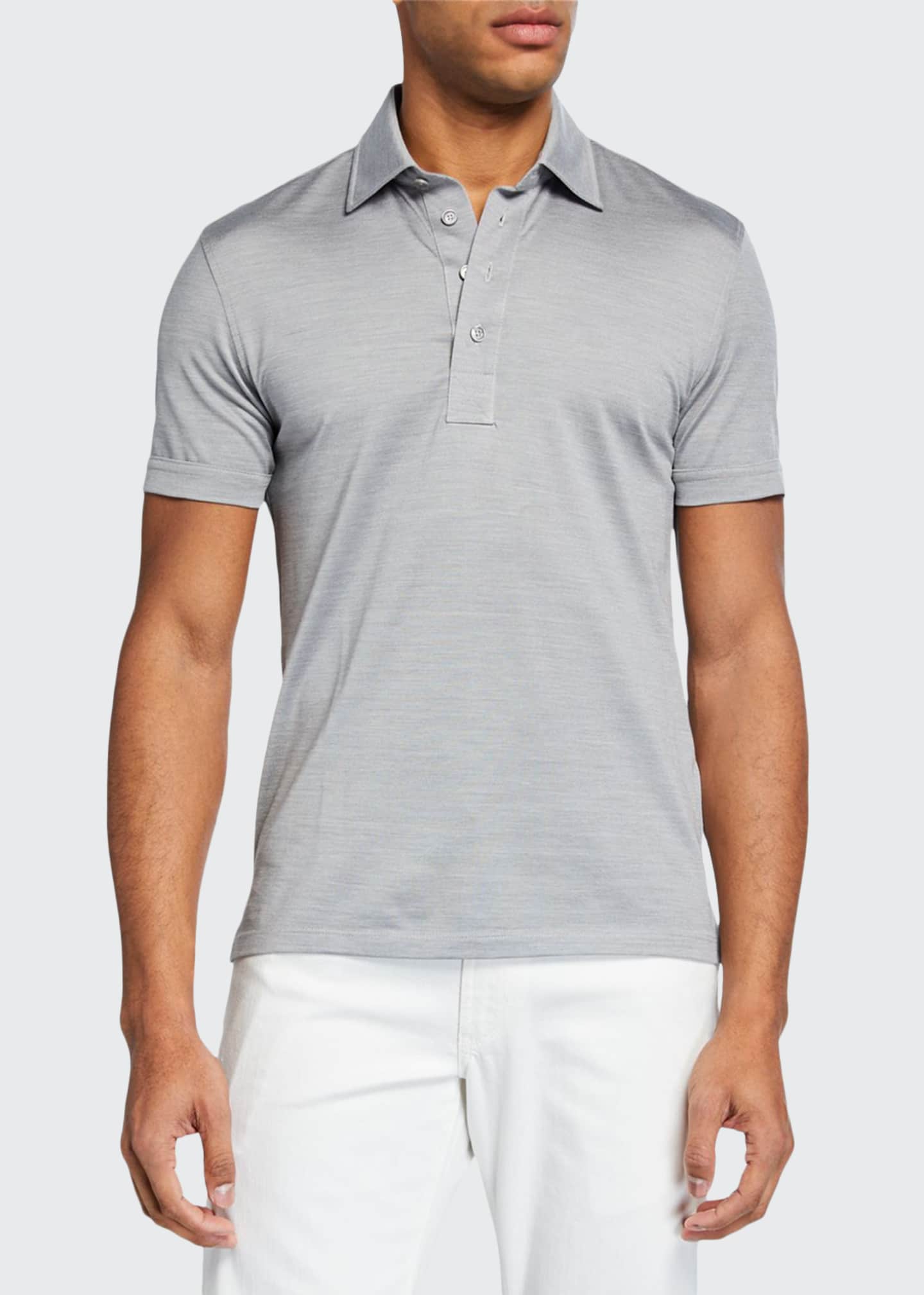 men's silk blend polo shirts