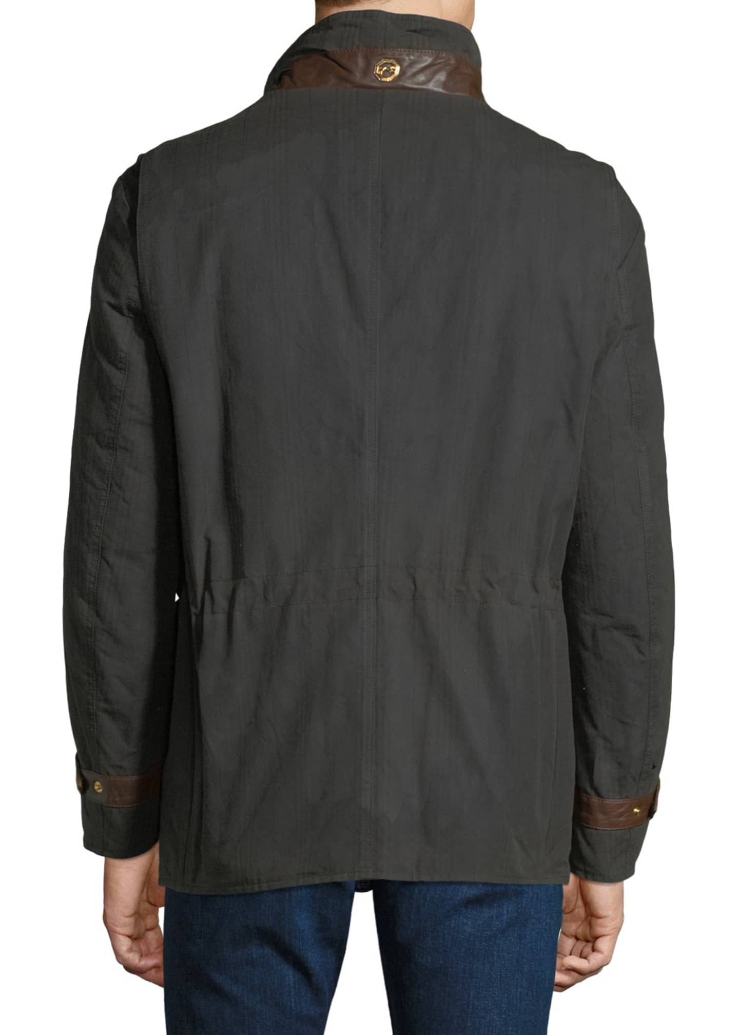 Stefano Ricci Men's Waxed Cotton Gilet Jacket Bergdorf Goodman