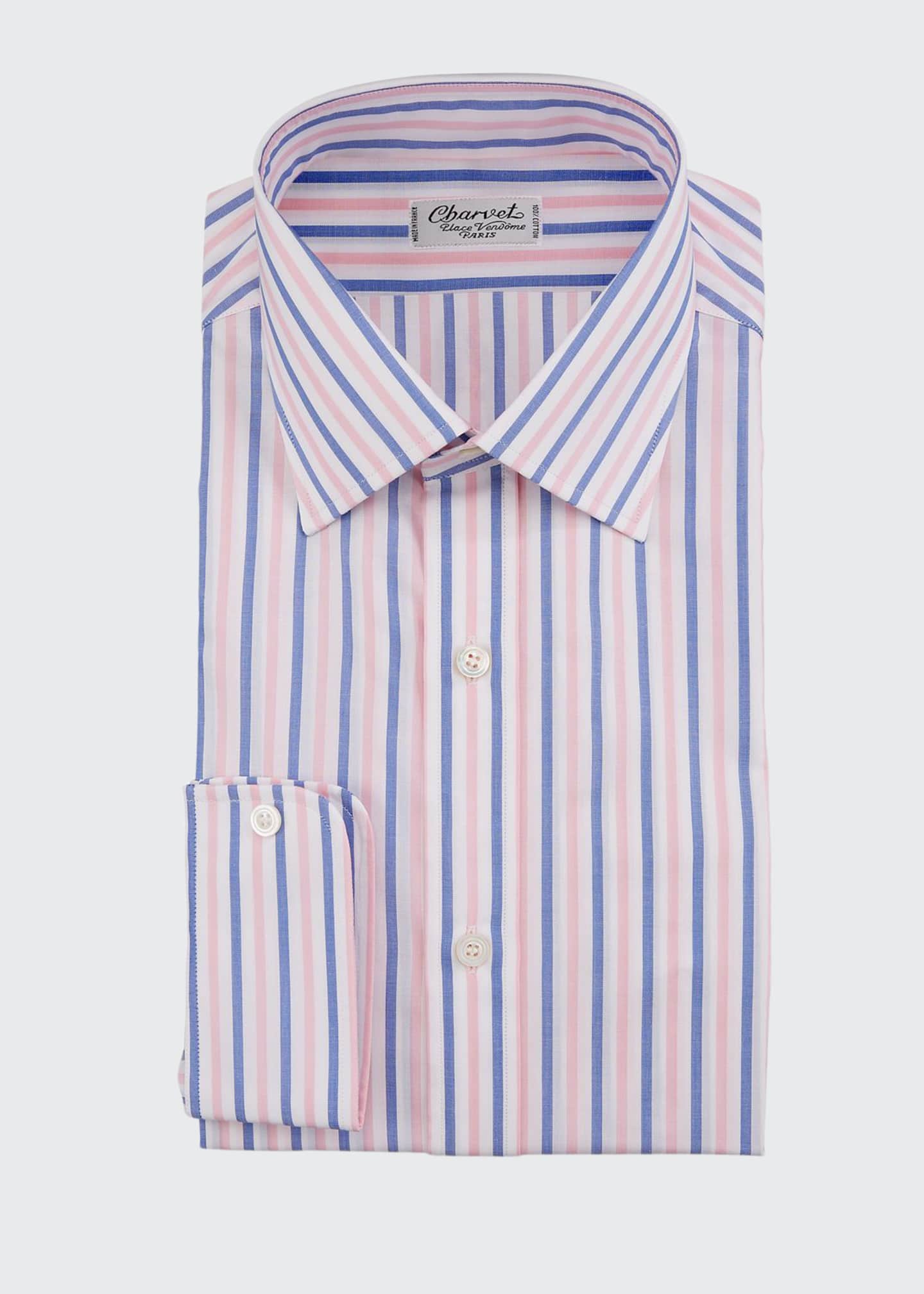 mens pink striped dress shirt