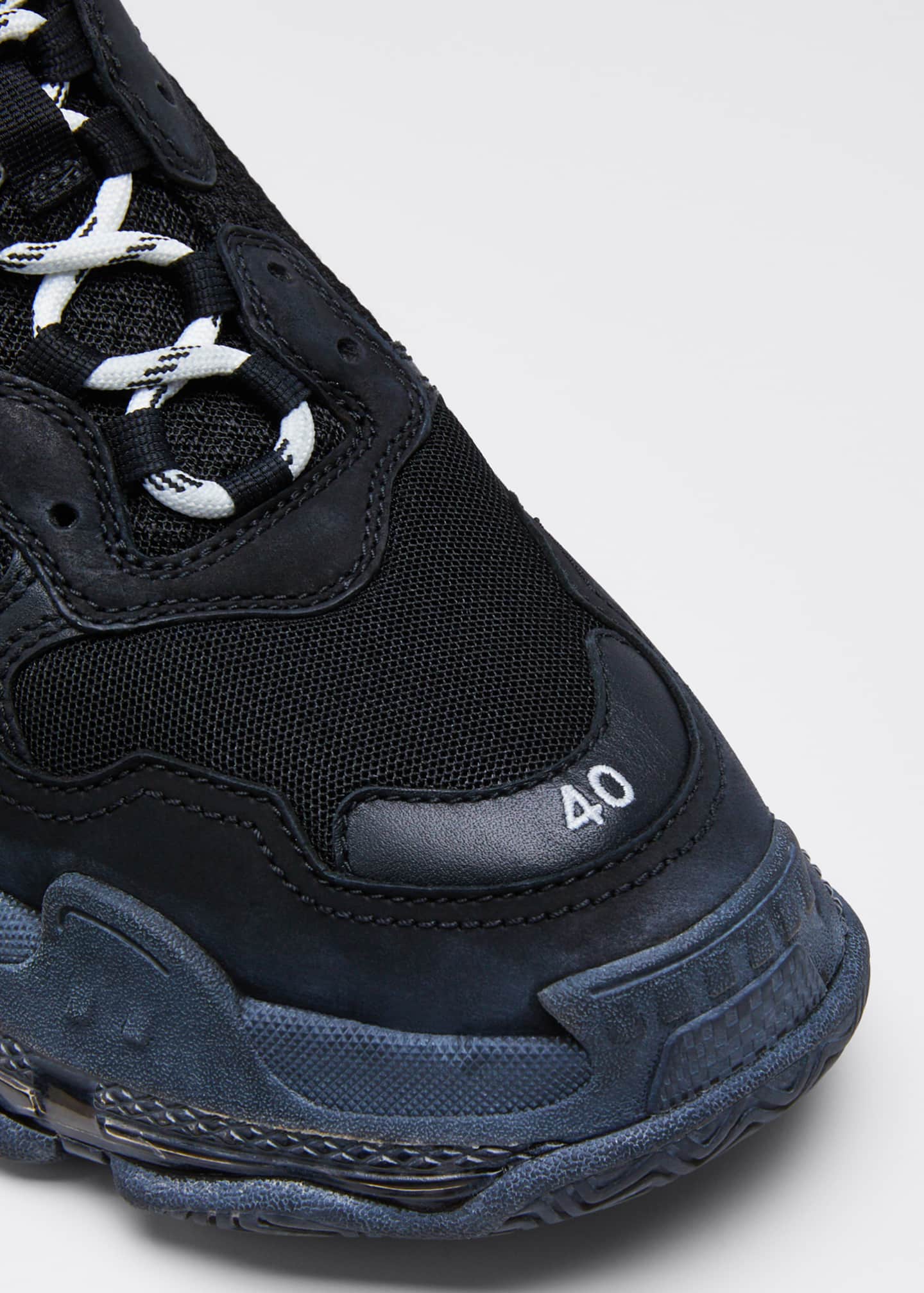 mens triple s leather and mesh trainers