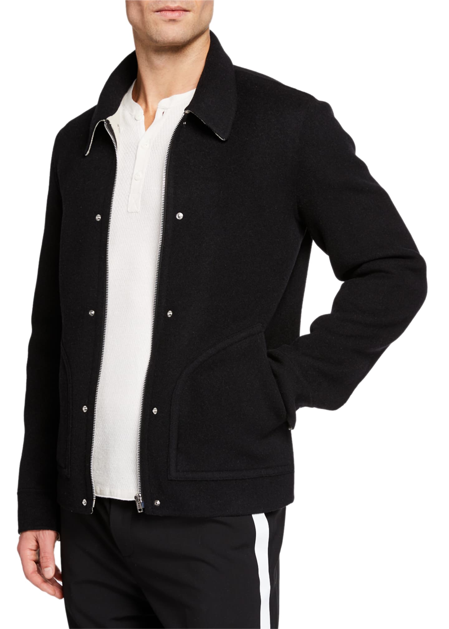 Helmut Lang Men S Logo Zip Blouson Jacket Bergdorf Goodman