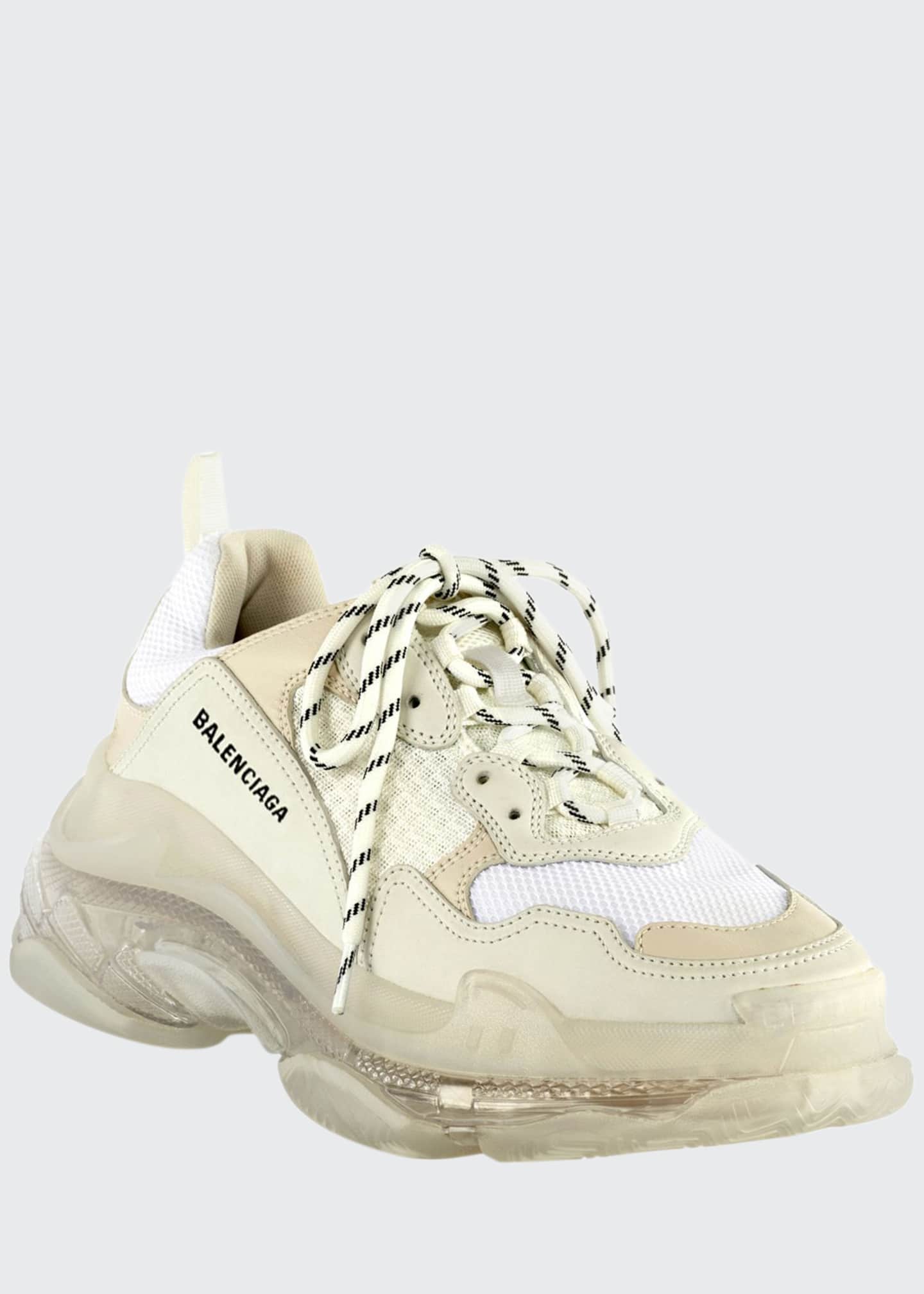 mens triple s leather and mesh trainers