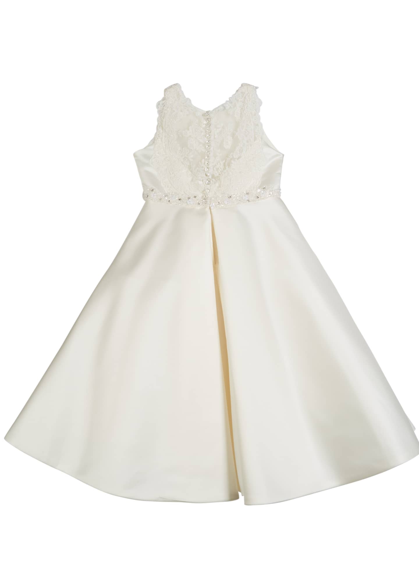 Joan Calabrese Lace-Trim Satin Dress, Size 4-14 - Bergdorf Goodman