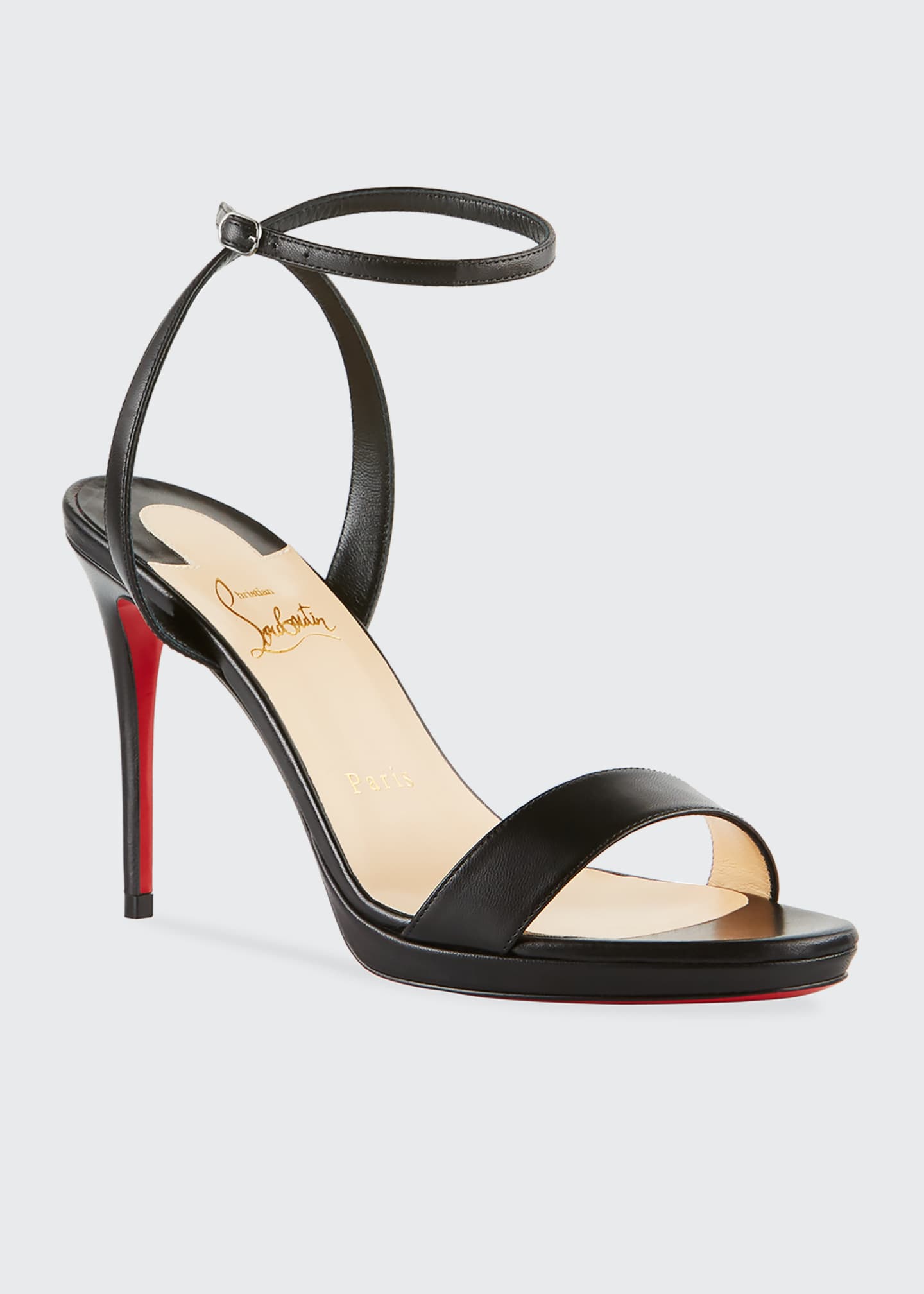 Christian Louboutin Loubi Queen Red Sole Ankle-Wrap Sandals - Bergdorf ...