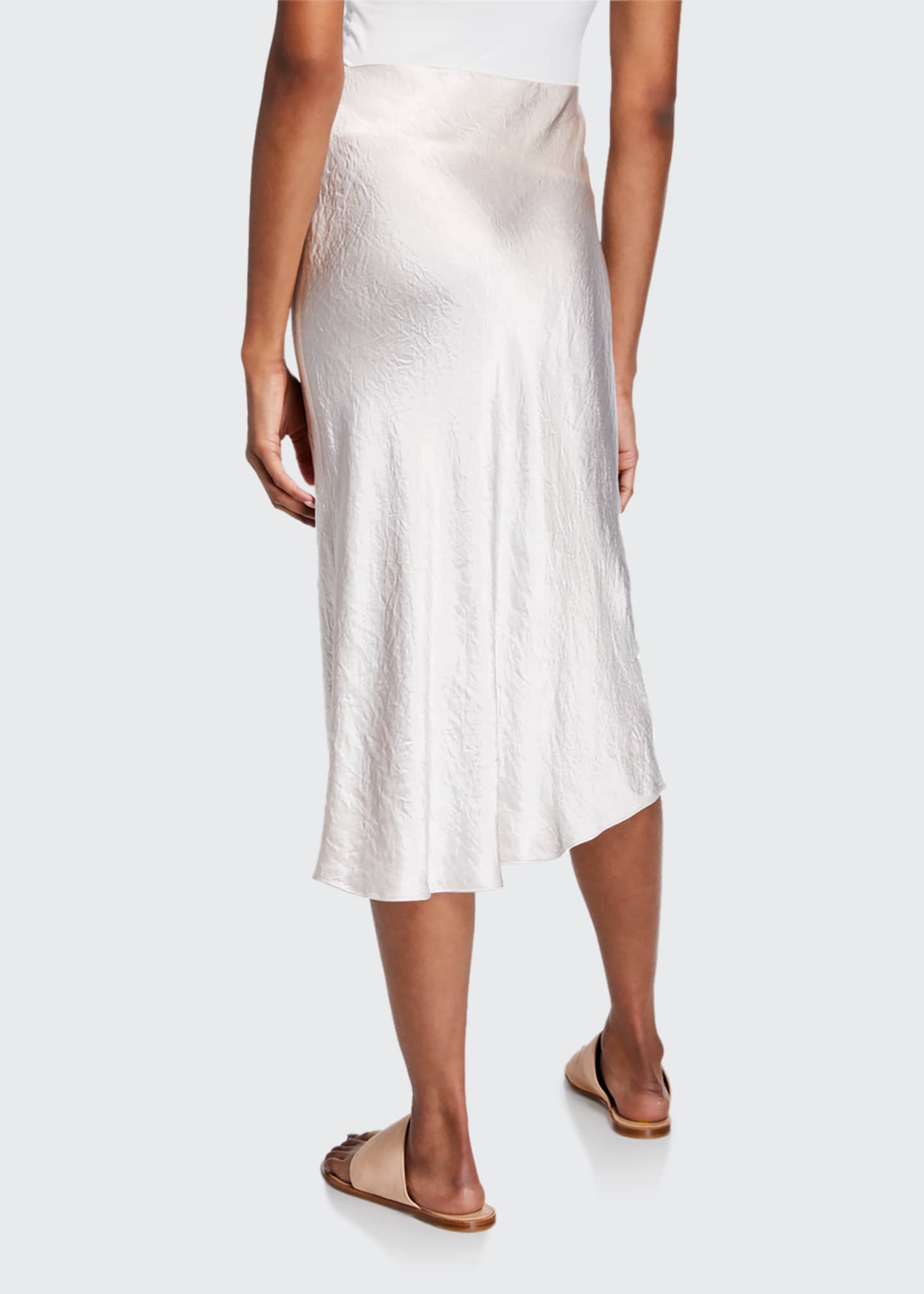 vince tie front satin midi skirt