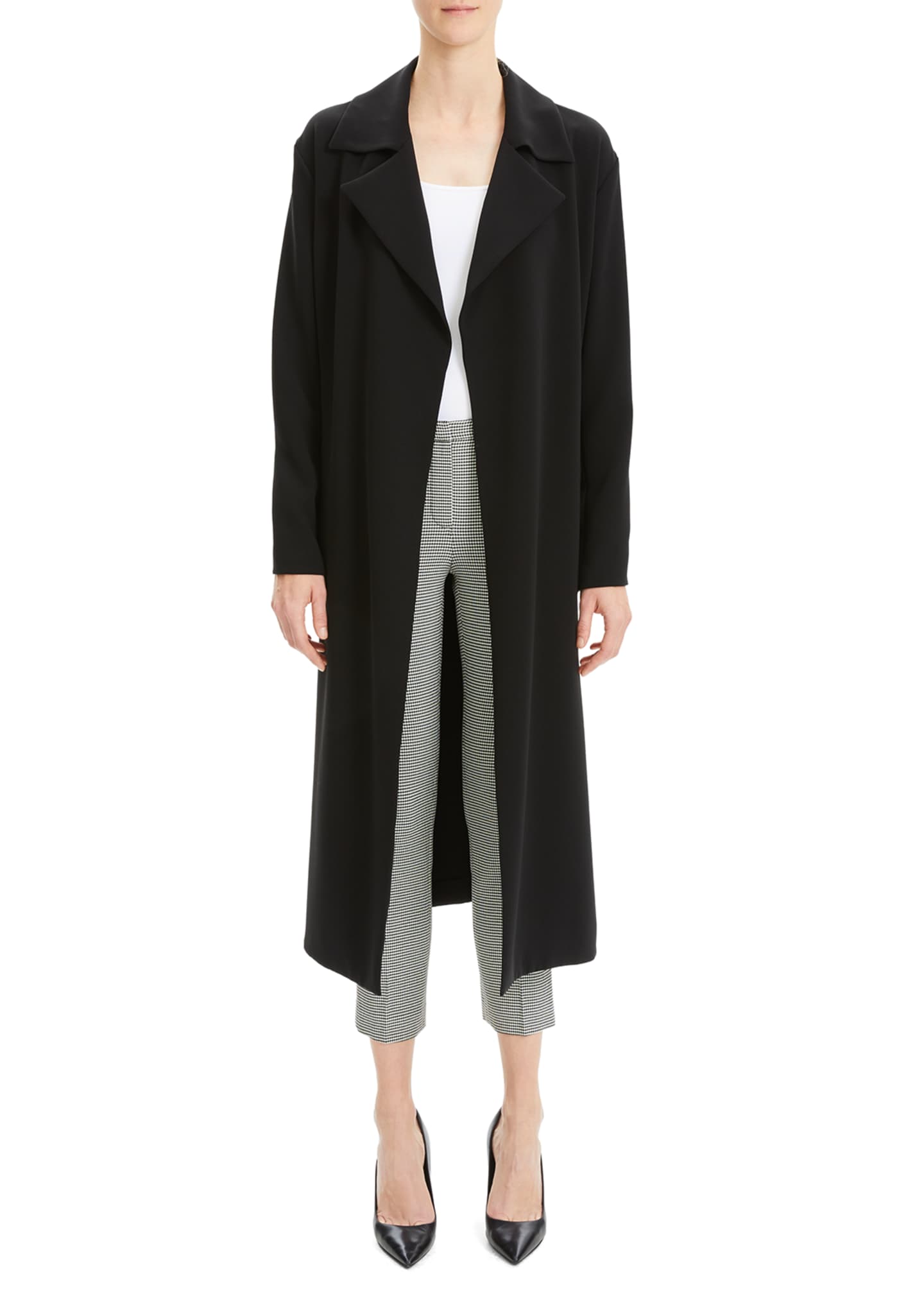 Theory Simple Open-Front Long Trench Coat - Bergdorf Goodman