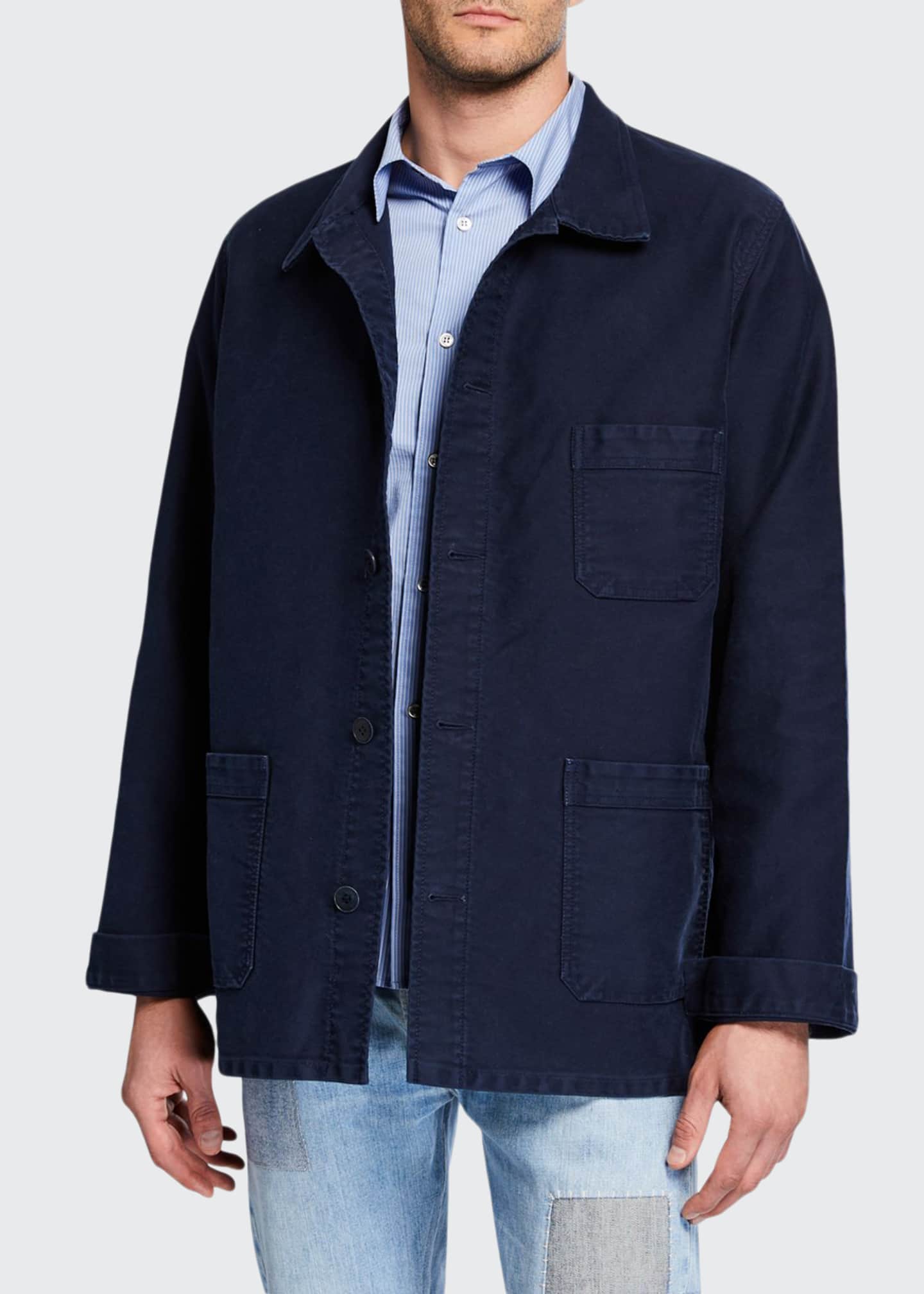B. x Le Mont St. Michel Men's StoneWashed French Worker Jacket Bergdorf Goodman
