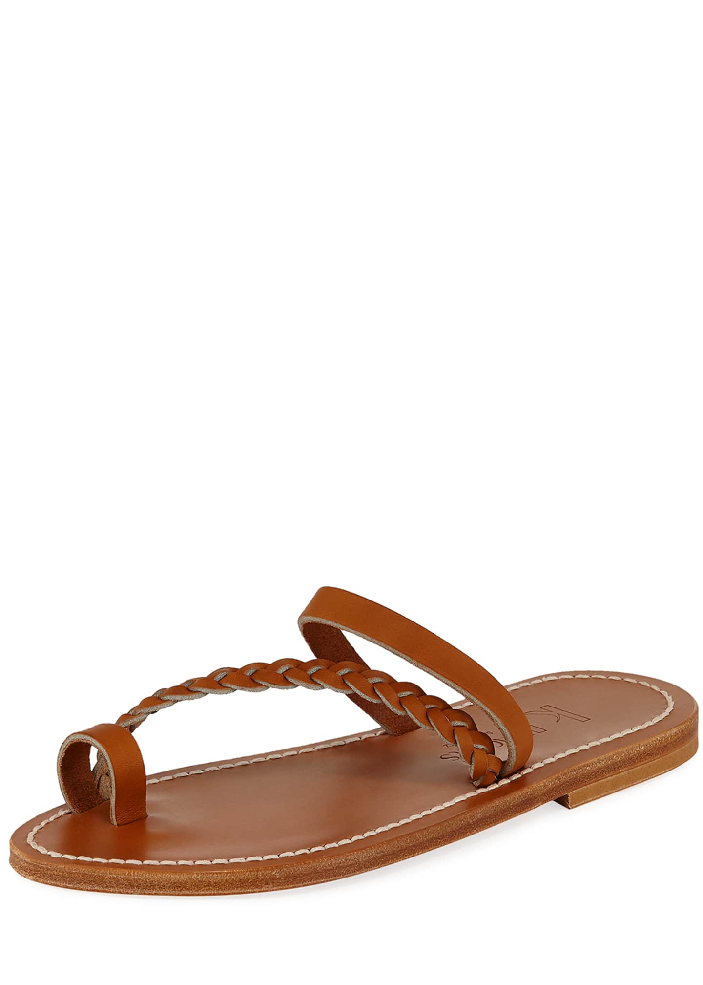 K. Jacques Isaure Braided Leather Flat Sandals - Bergdorf Goodman