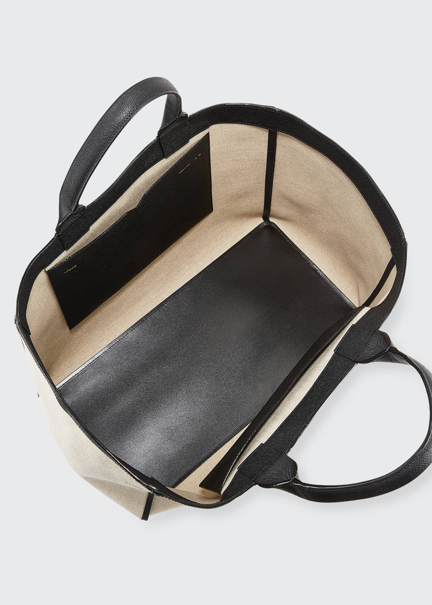 Valextra Canvas LeatherTrim Shopping Tote Bag Bergdorf Goodman