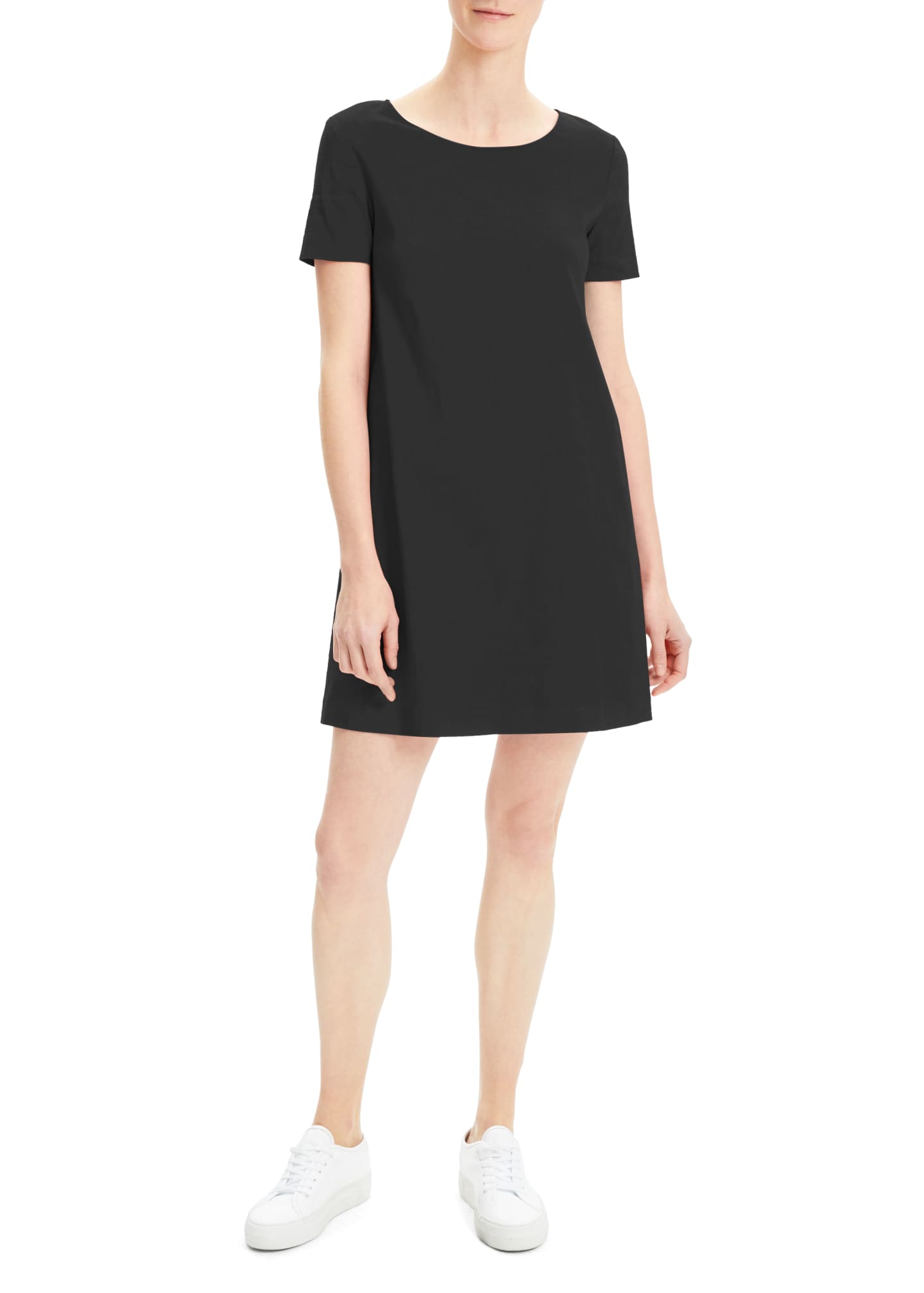 Theory Short-Sleeve Crunch Wash Shift Dress - Bergdorf Goodman