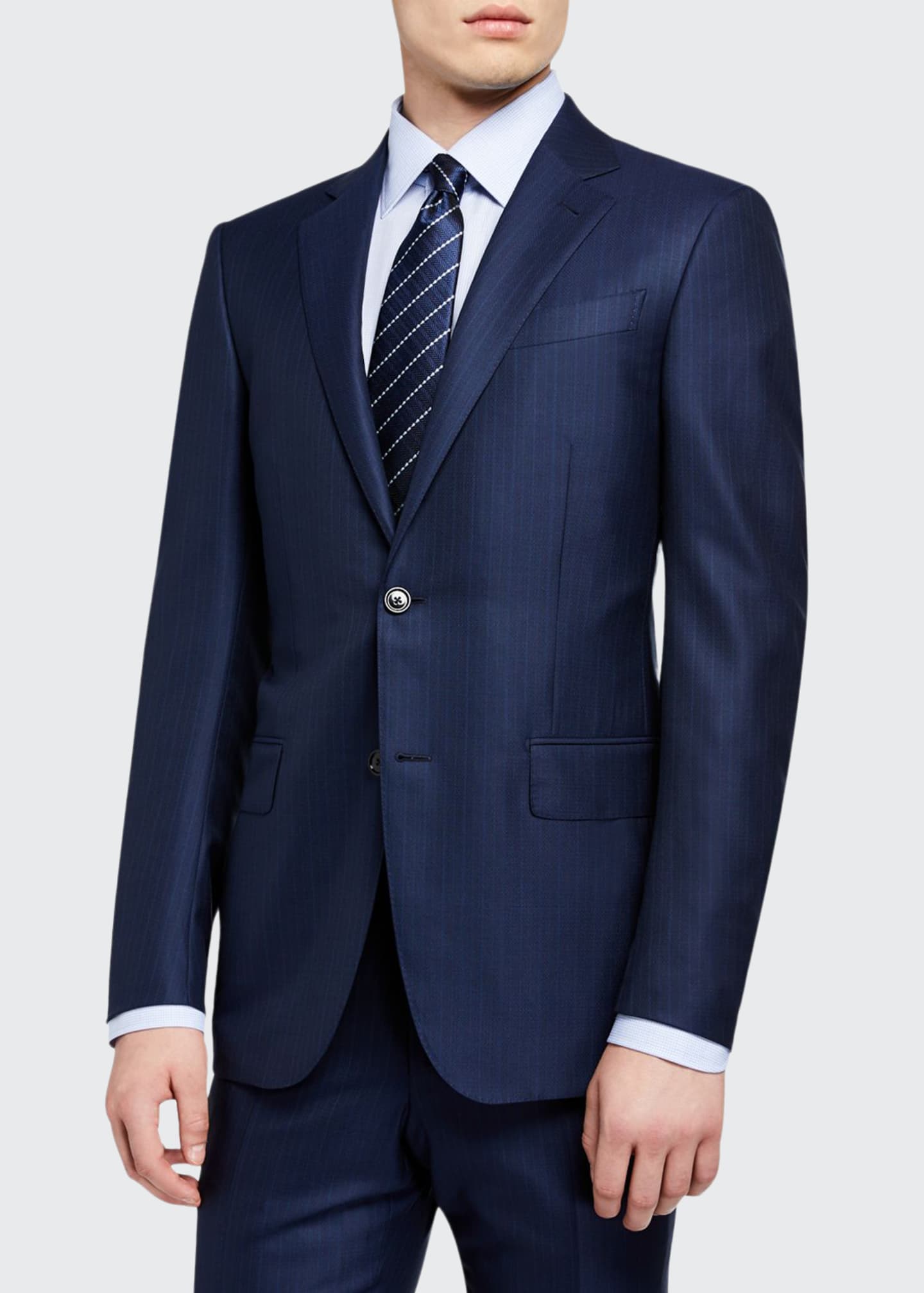 Ermenegildo Zegna Men's Textured Stripe TwoPiece Suit Bergdorf Goodman