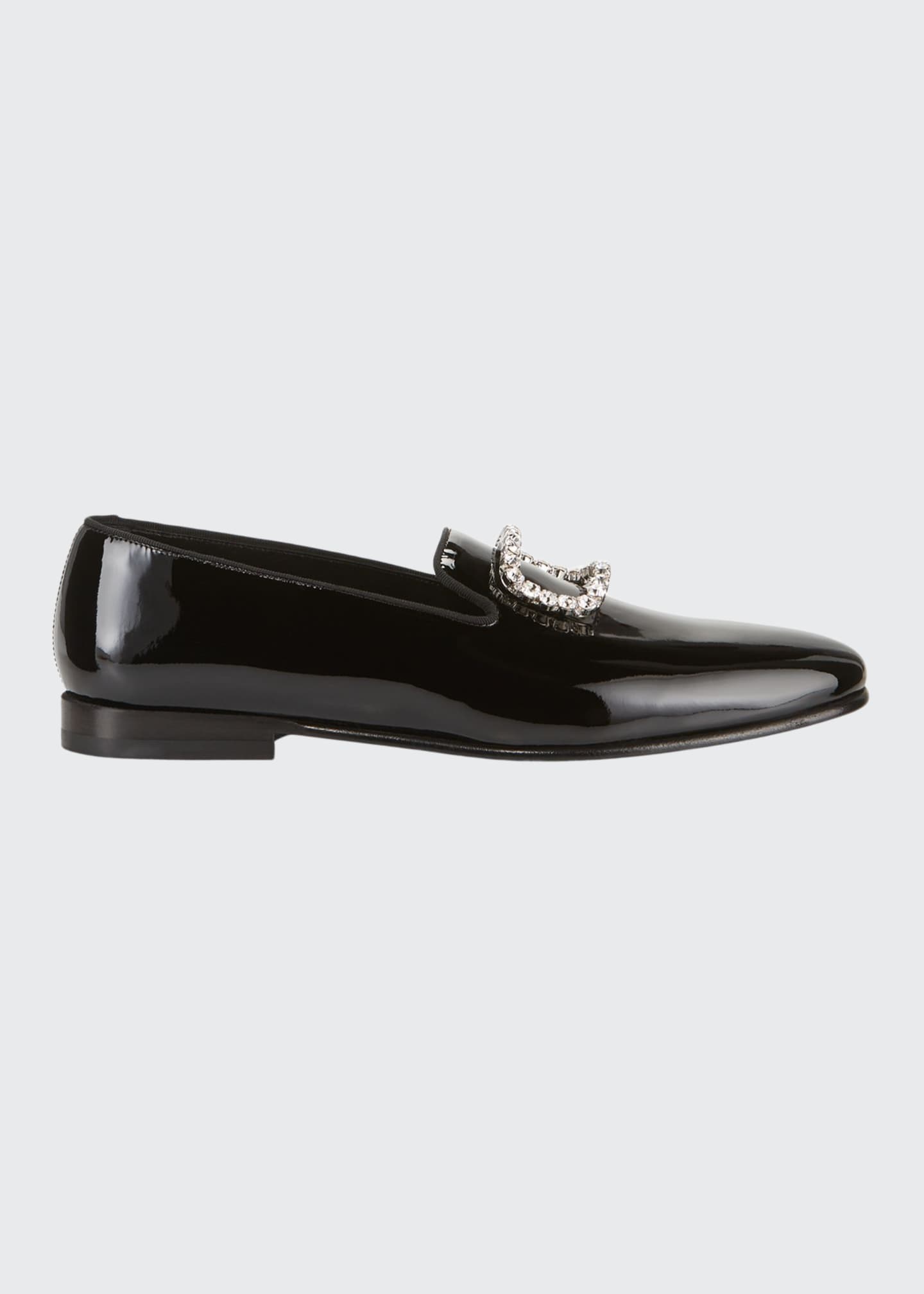 manolo blahnik patent leather jeweled buckl