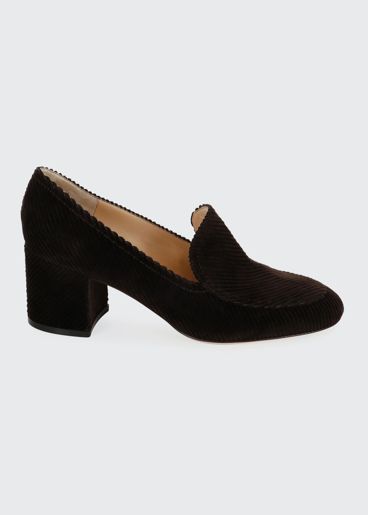Gianvito Rossi Suede Pleated Loafer Pumps - Bergdorf Goodman