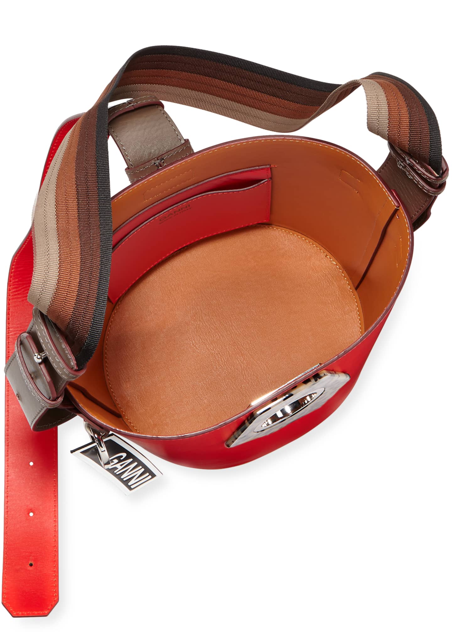 Ganni Leather Open Bucket Bag Bergdorf Goodman