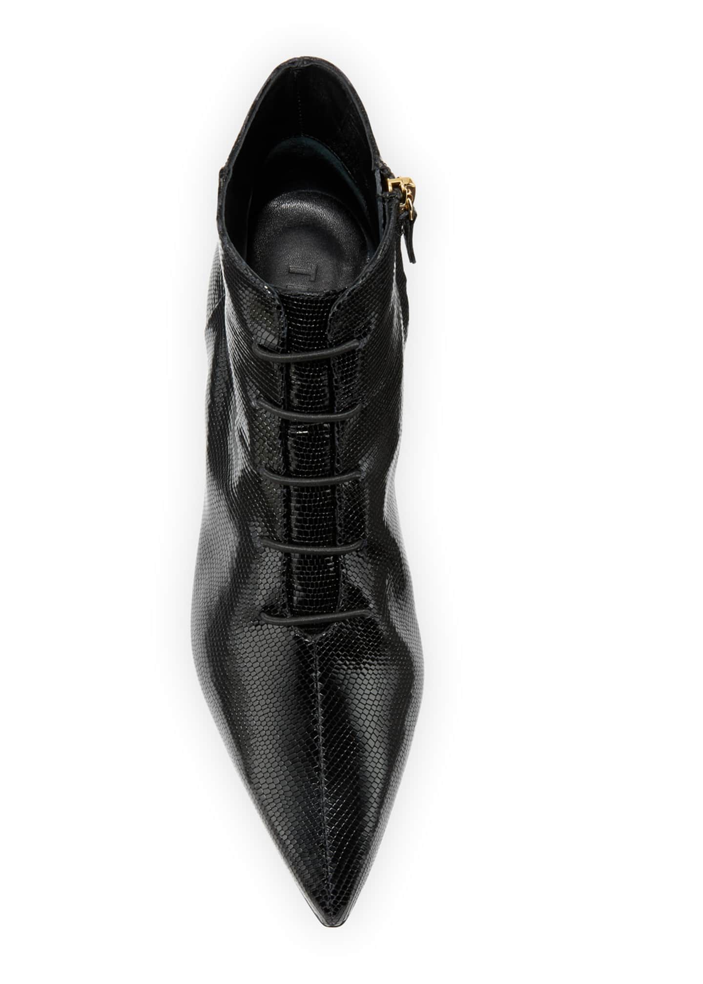 Tibi Joe Snake-Embossed Ankle Booties, Black - Bergdorf Goodman