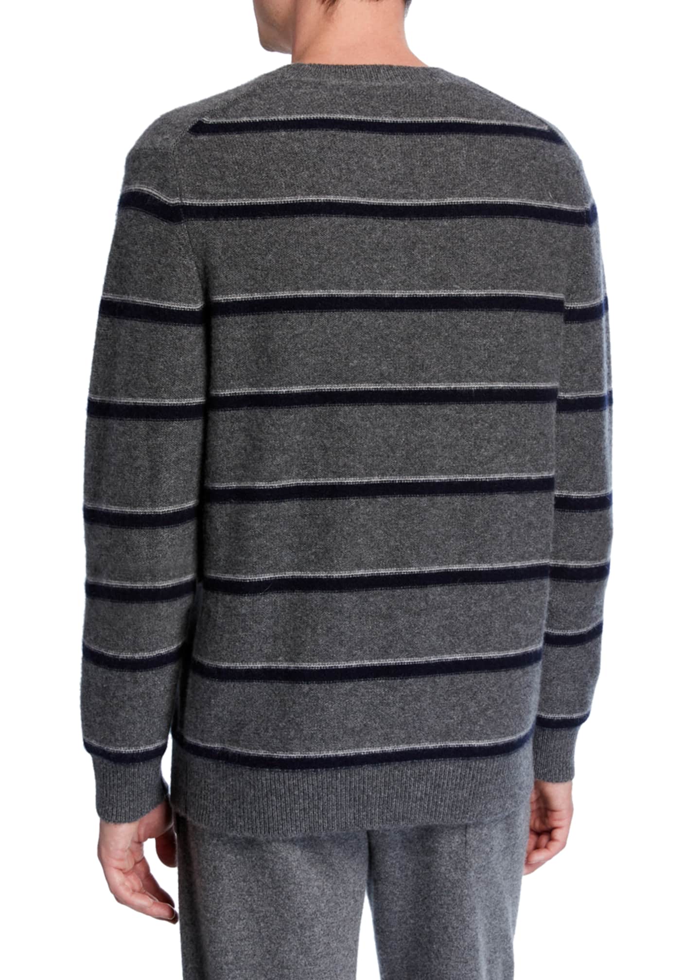 Vince Men's Striped Cashmere Crewneck Sweater Bergdorf Goodman