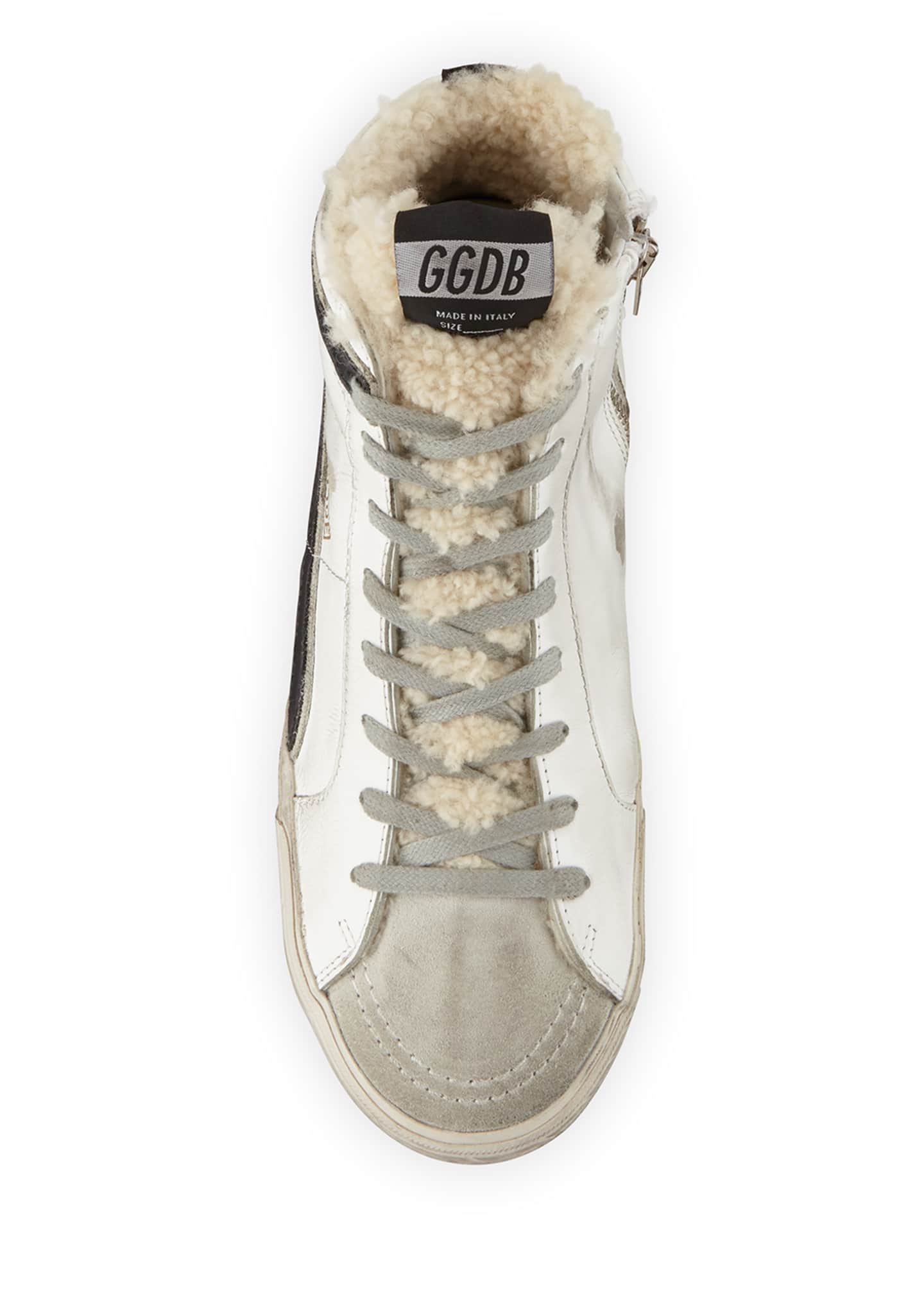 high top shearling sneakers