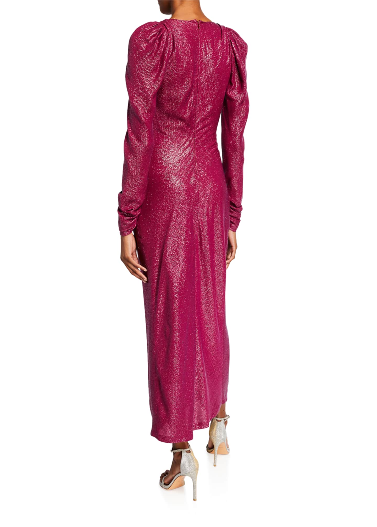 Monique Lhuillier Sparkled-Knit Knotted-Front Dress - Bergdorf Goodman