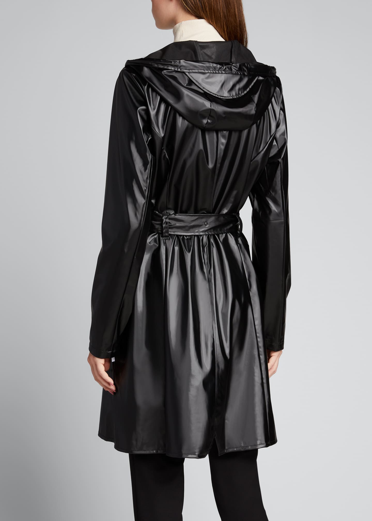 Rains Curve WaterResistant Trench Coat w/ Hood Bergdorf Goodman