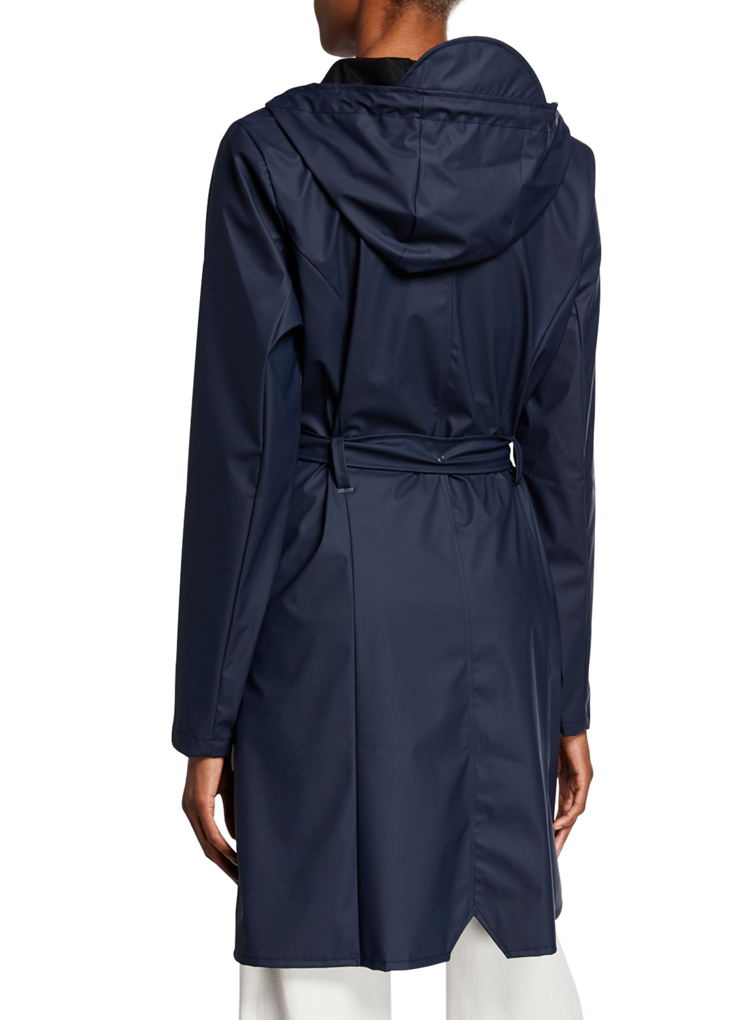 Rains Curve WaterResistant Trench Coat w/ Hood Bergdorf Goodman